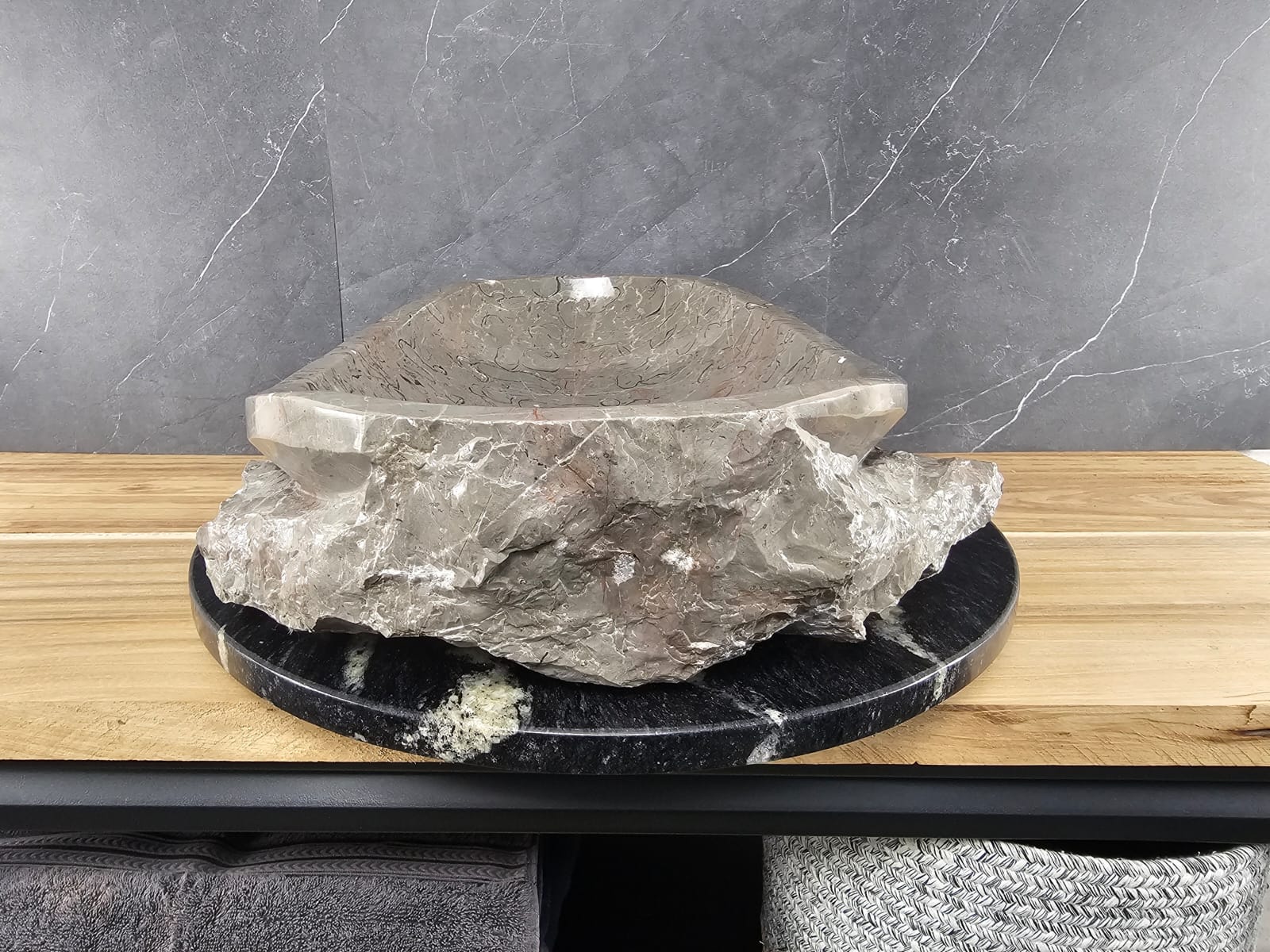 S28_22 Marble Stone Vessel Bathroom Sink