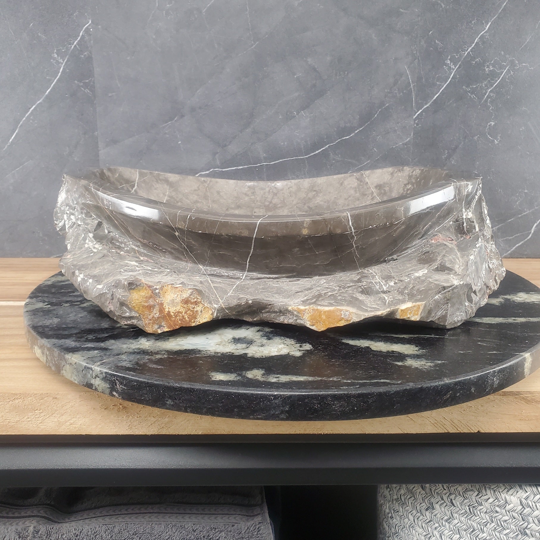 S28_13 Marble Stone Vessel Bathroom Sink