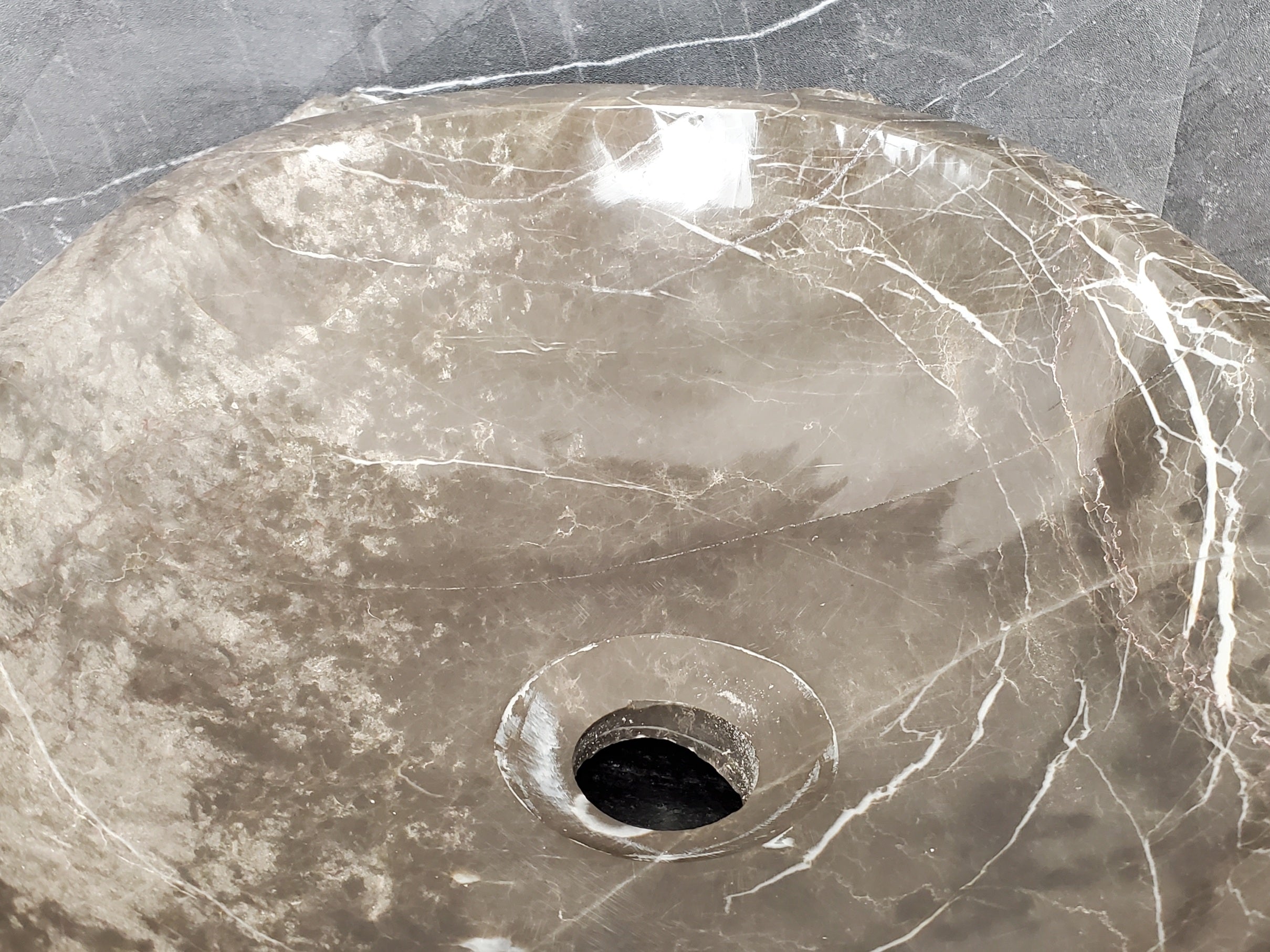 S28_14 Marble Stone Vessel Bathroom Sink