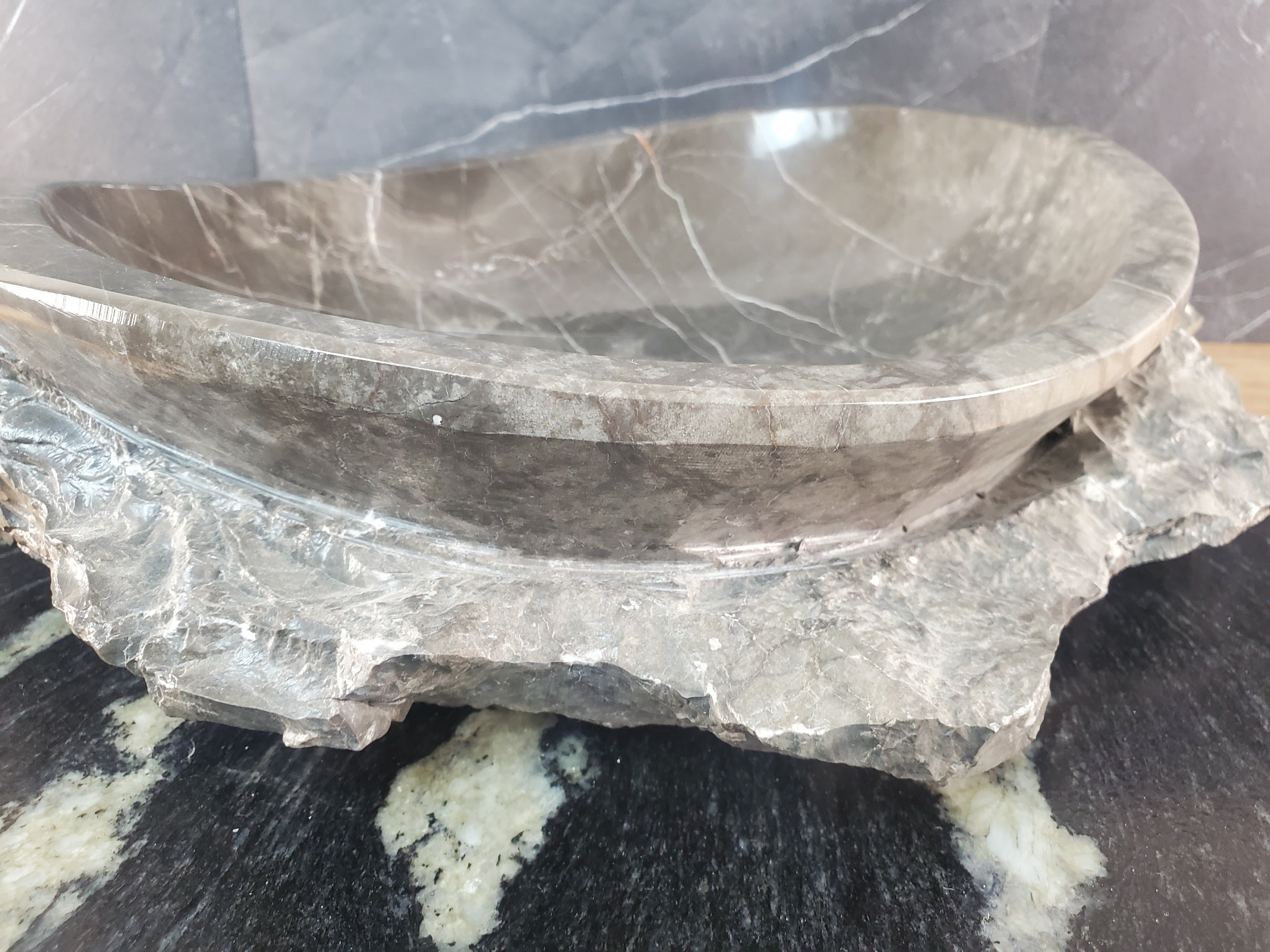 S28_19 Marble Stone Vessel Bathroom Sink - 16 x 13 inch