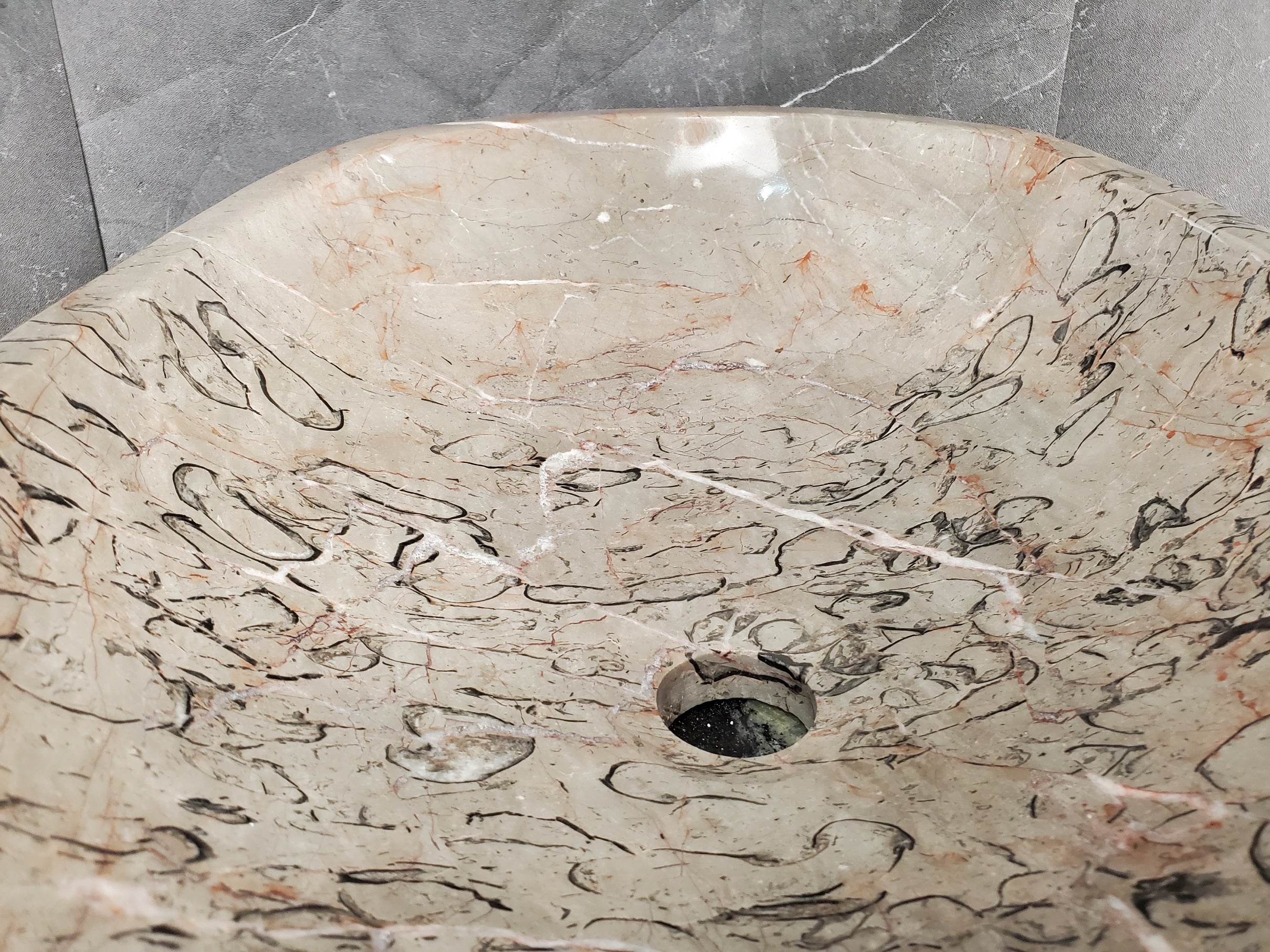 S28_20 Marble Stone Vessel Bathroom Sink