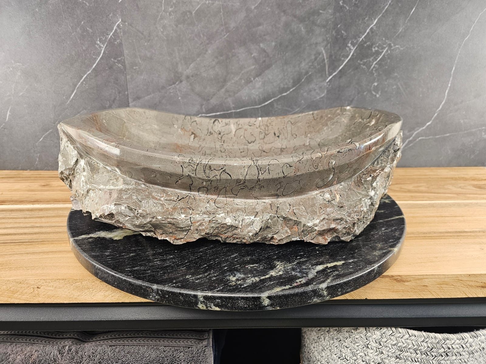 S28_22 Marble Stone Vessel Bathroom Sink