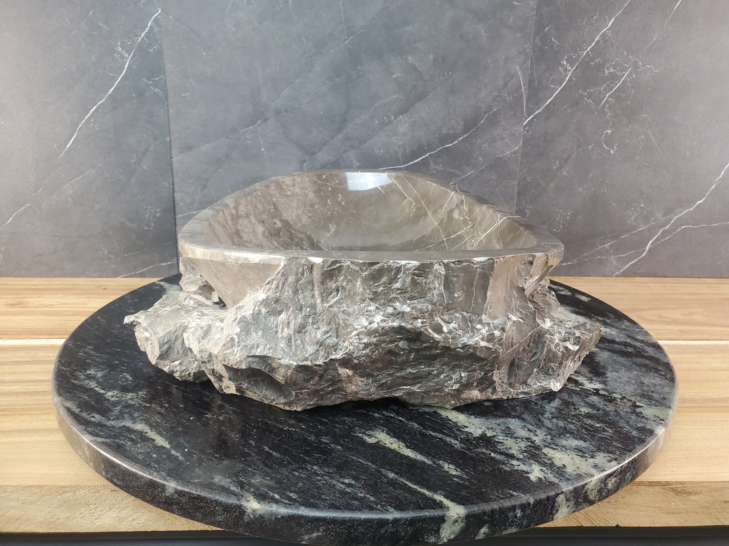 S28_19 Marble Stone Vessel Bathroom Sink - 16 x 13 inch