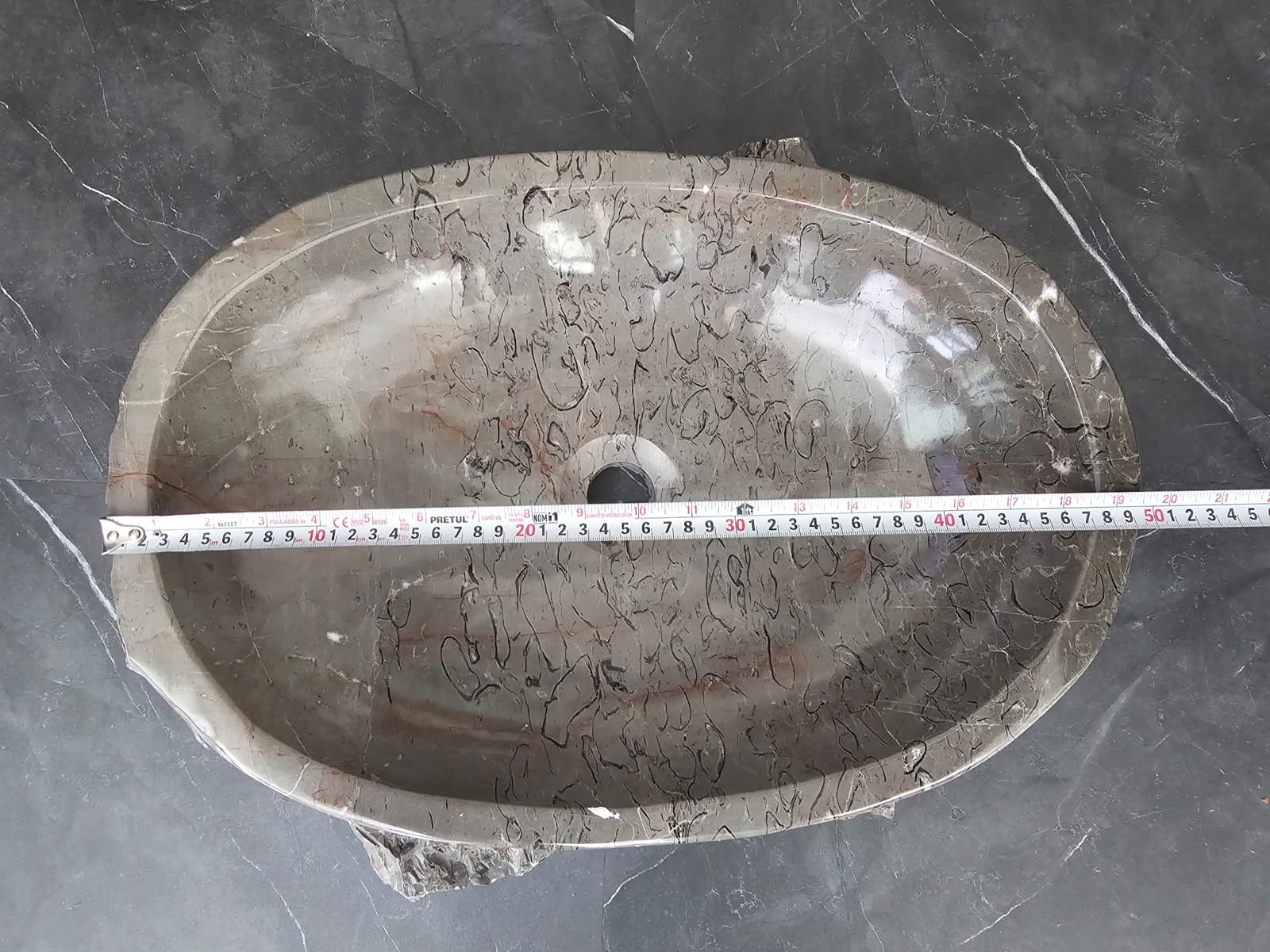 S28_22 Marble Stone Vessel Bathroom Sink