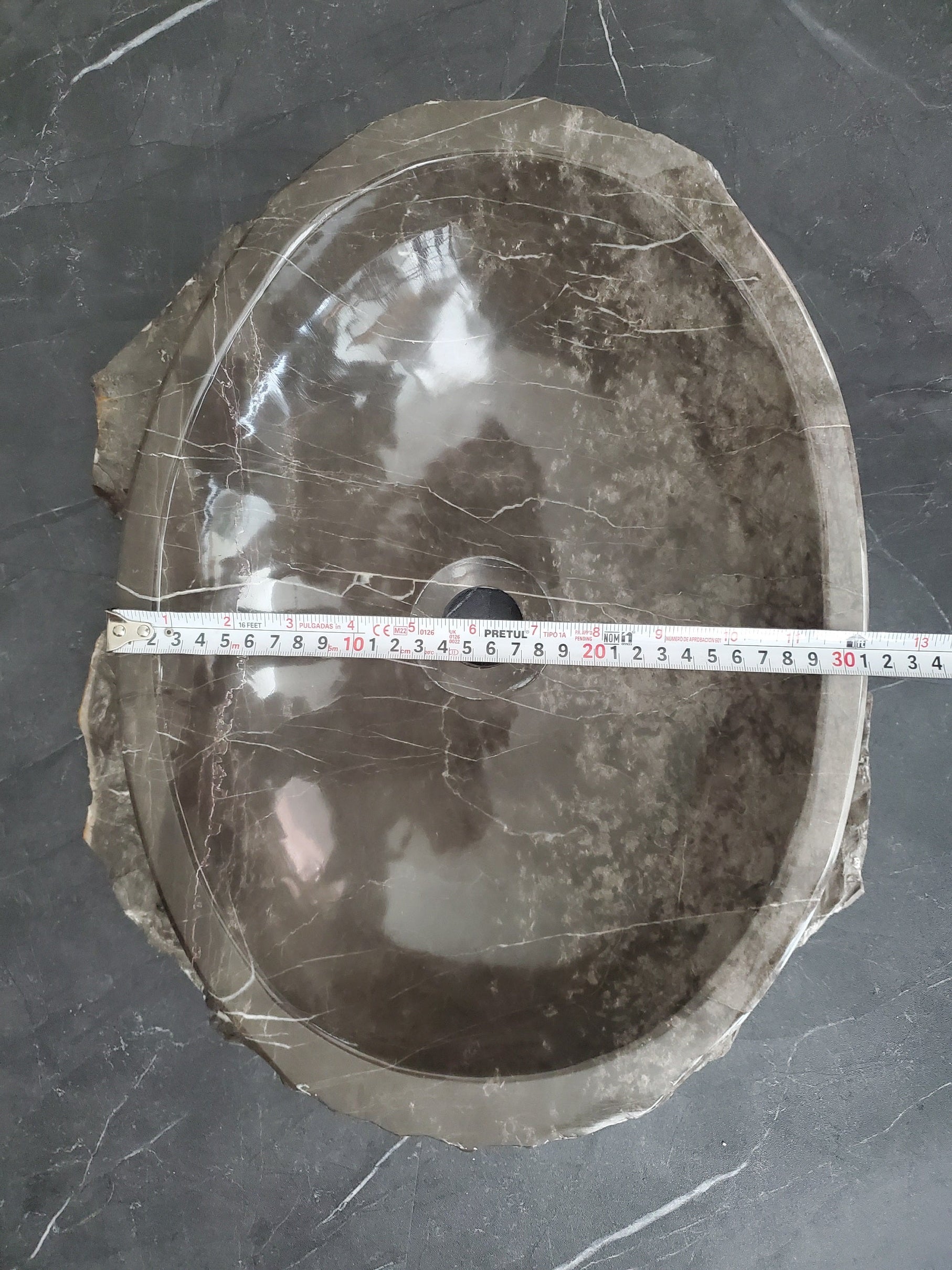 S28_13 Marble Stone Vessel Bathroom Sink