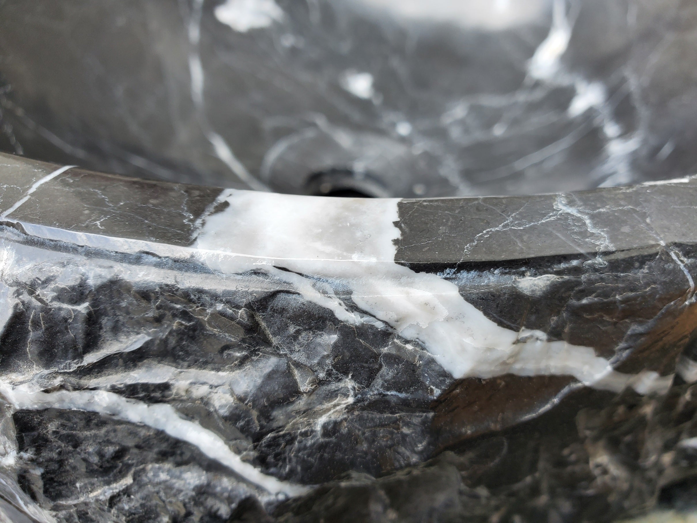 S29_26 Marble Stone Vessel Bathroom Sink (Round)