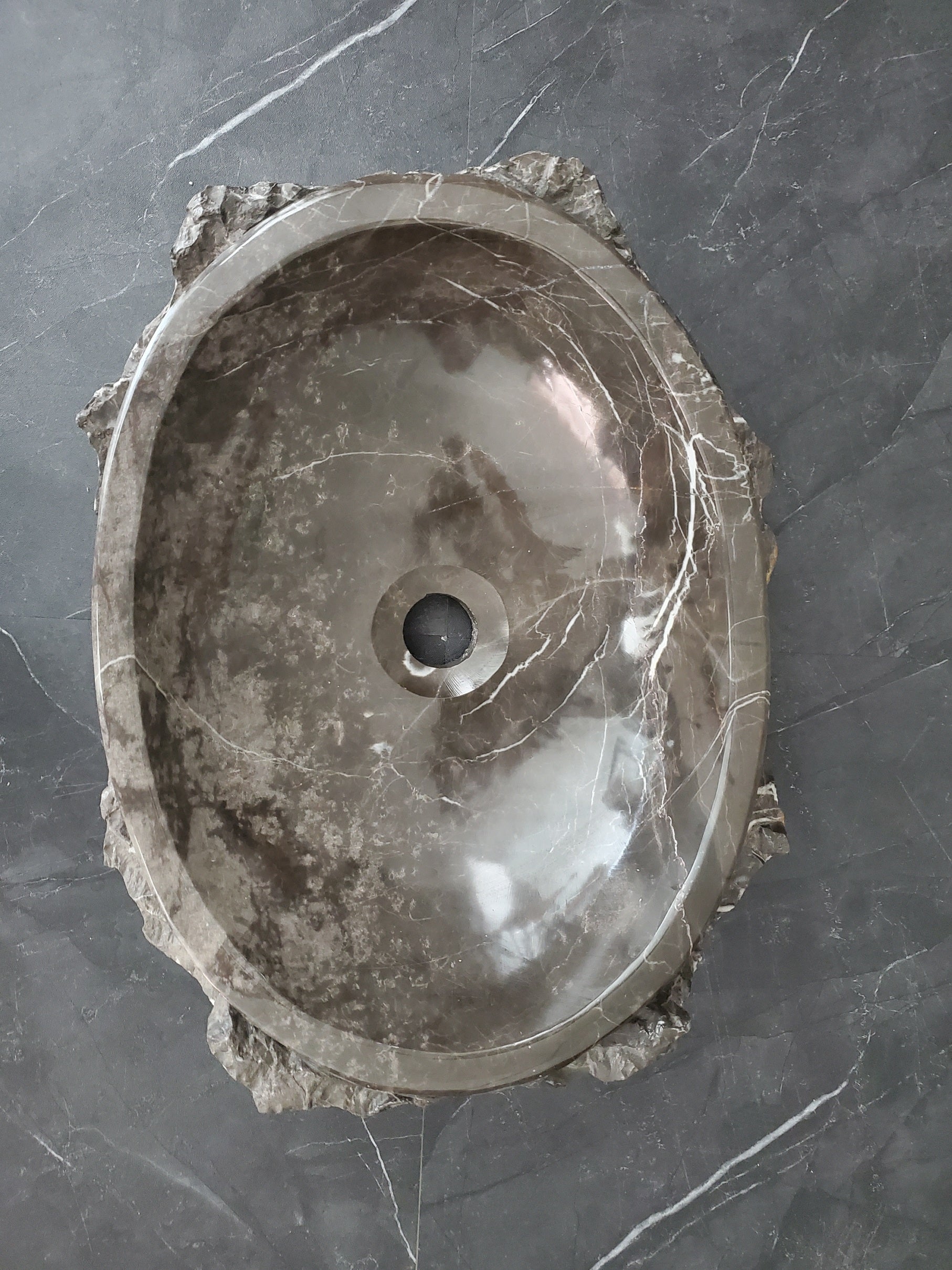 S28_14 Marble Stone Vessel Bathroom Sink