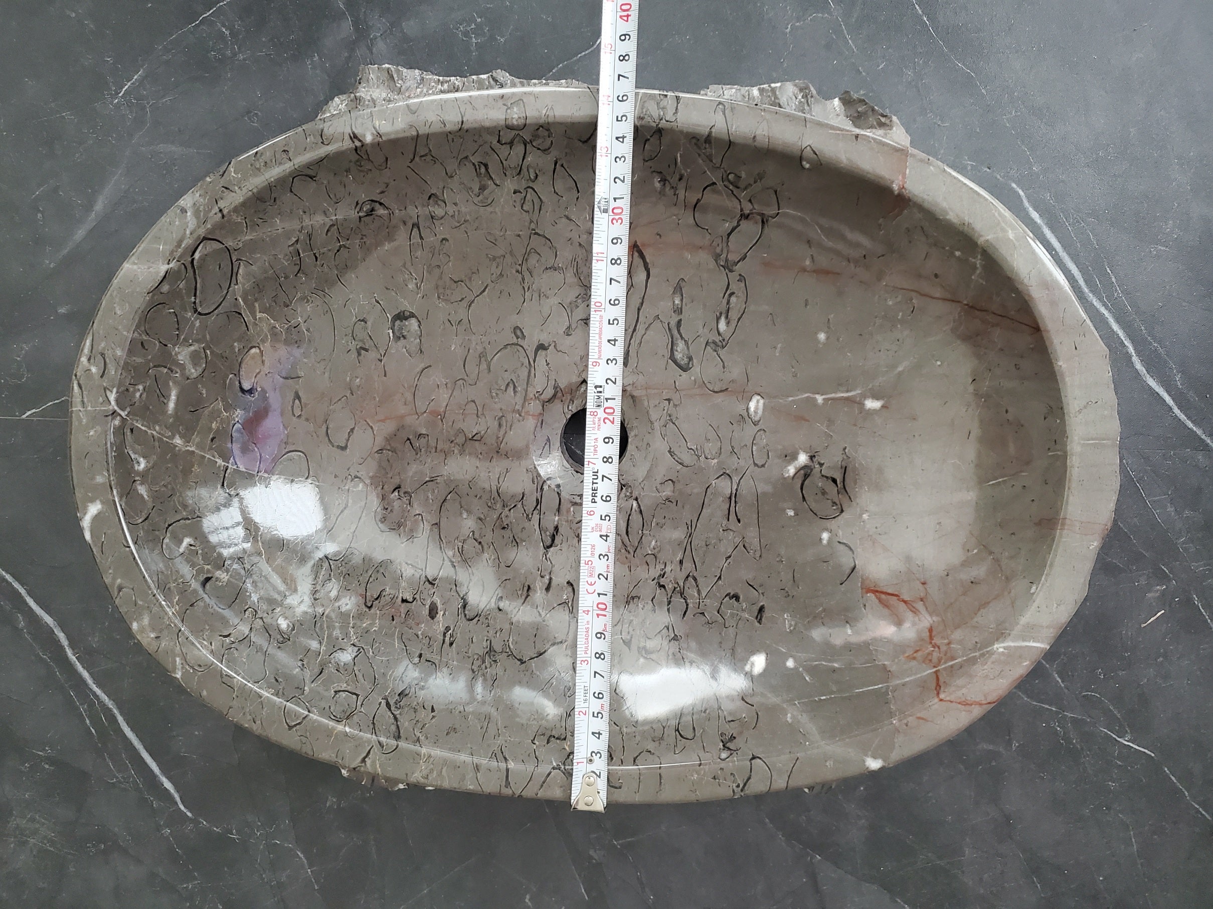 S28_23 Marble Stone Vessel Bathroom Sink
