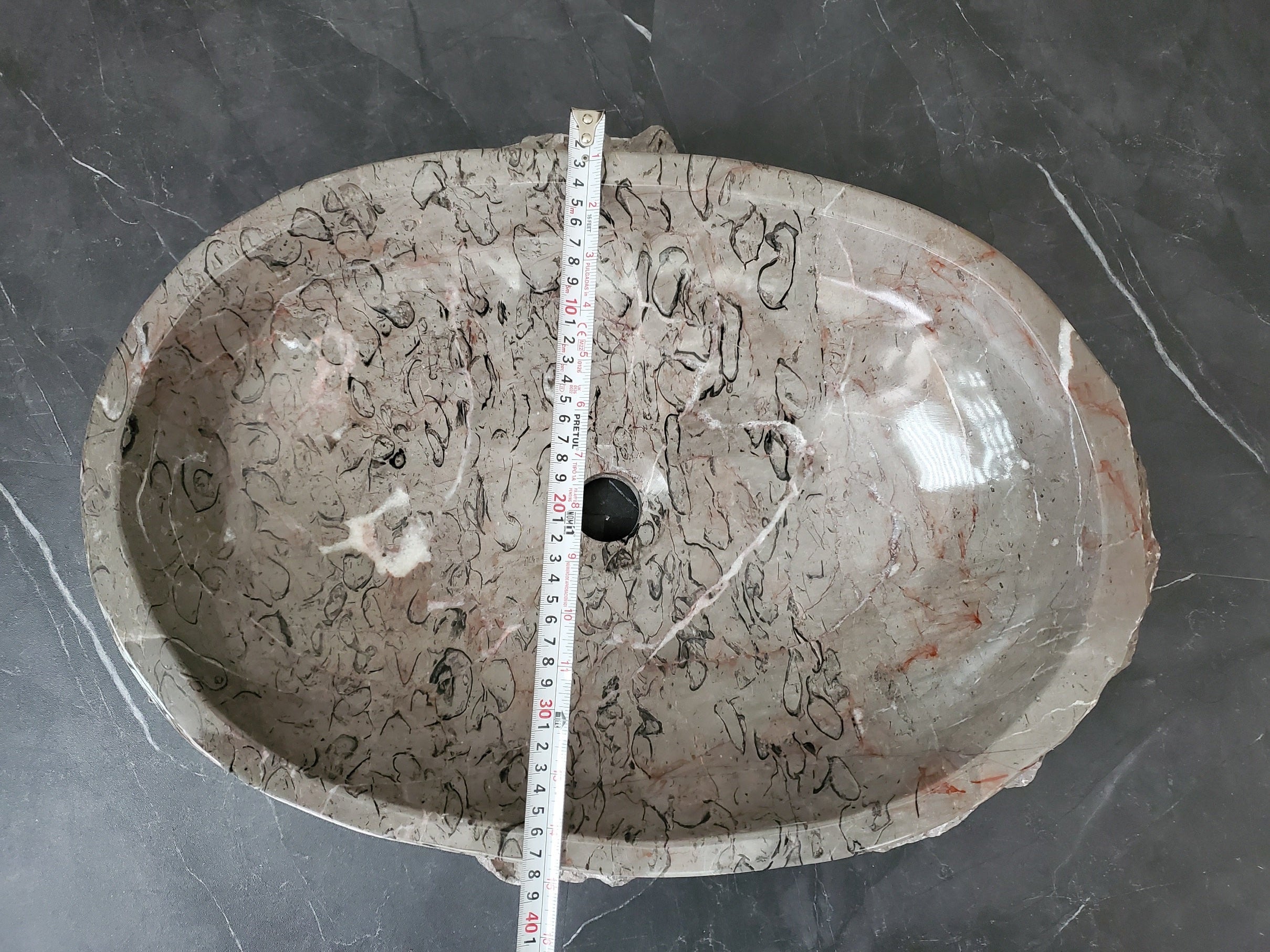 S28_20 Marble Stone Vessel Bathroom Sink