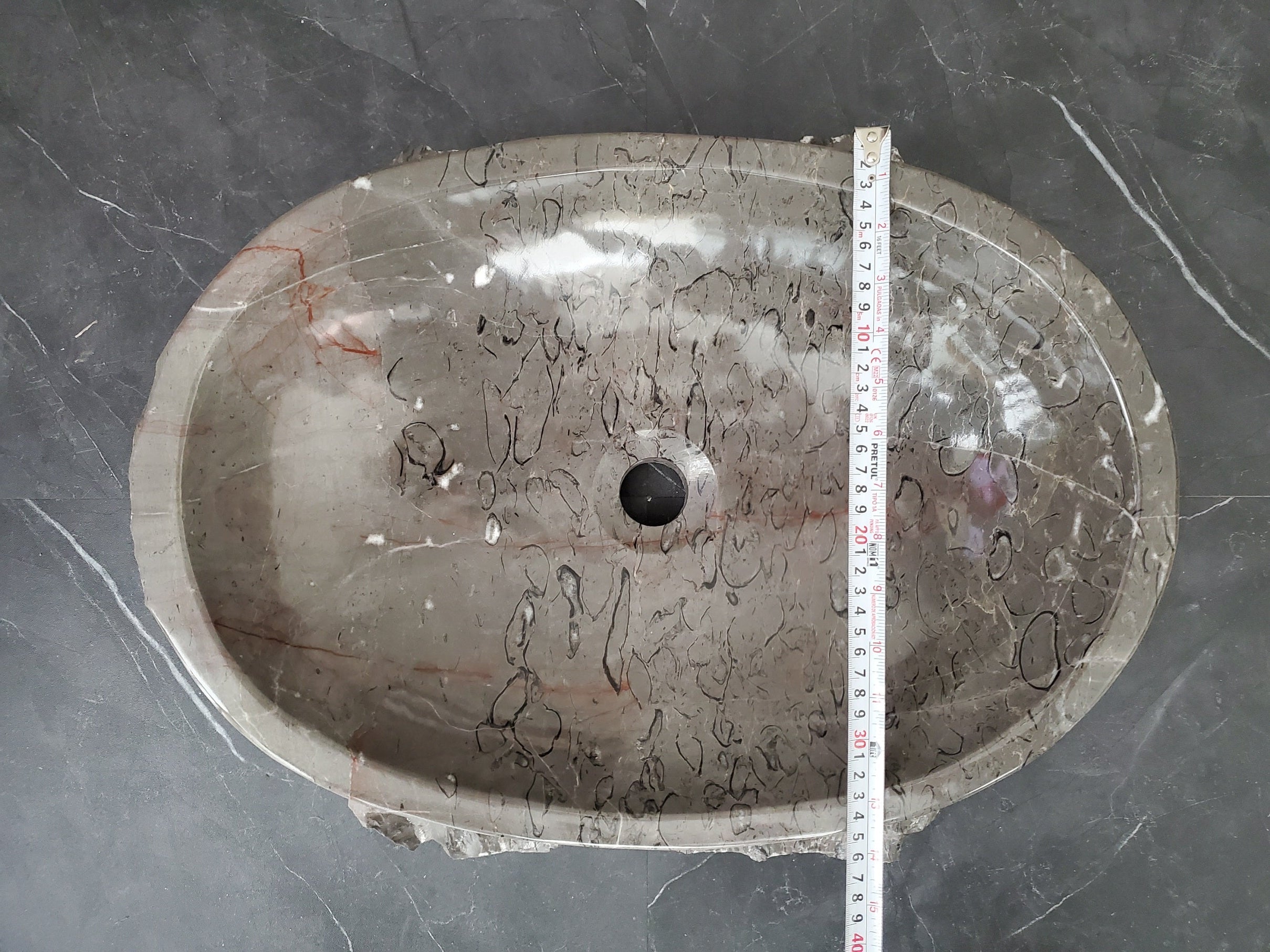 S28_23 Marble Stone Vessel Bathroom Sink