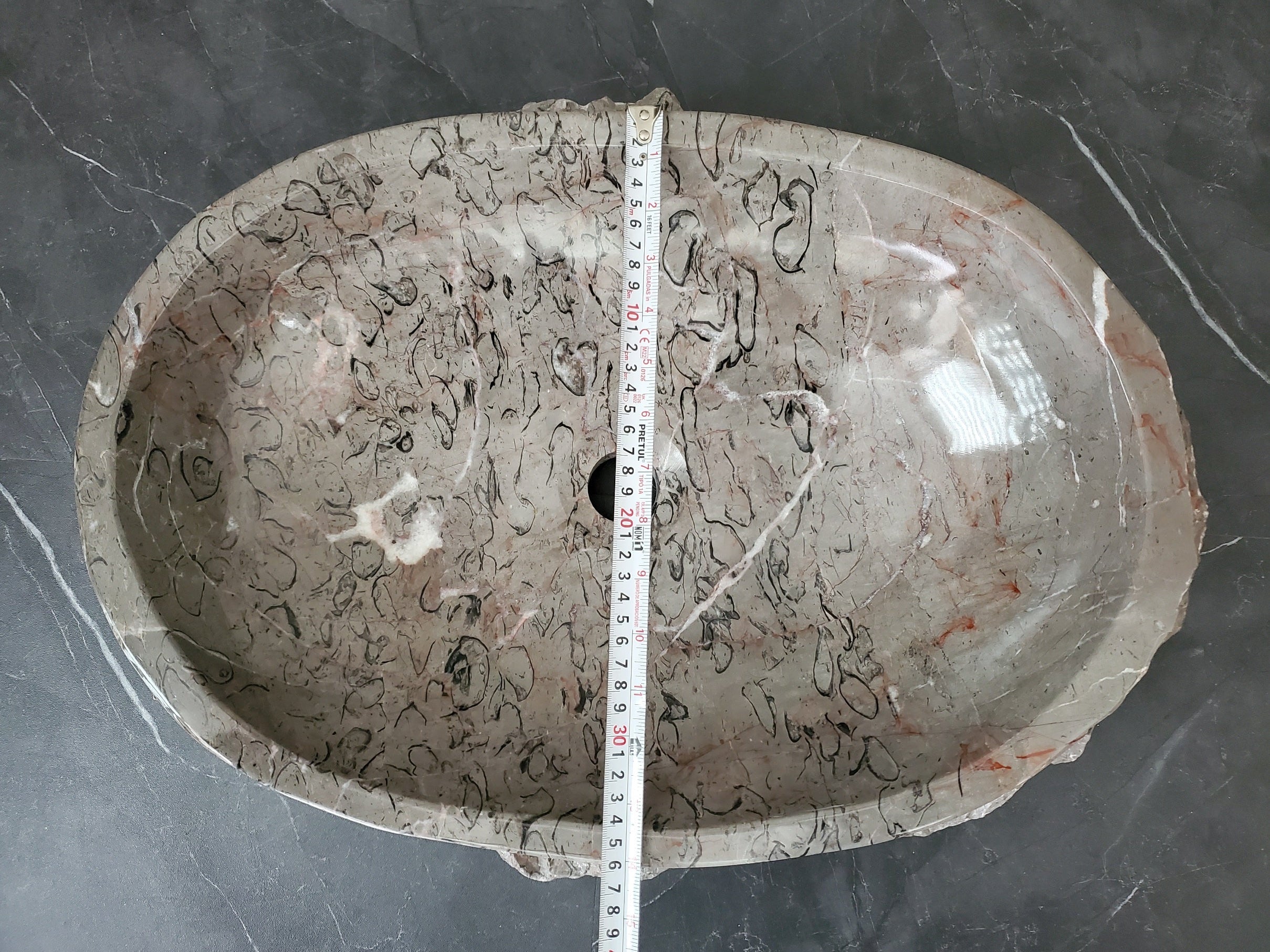 S28_20 Marble Stone Vessel Bathroom Sink