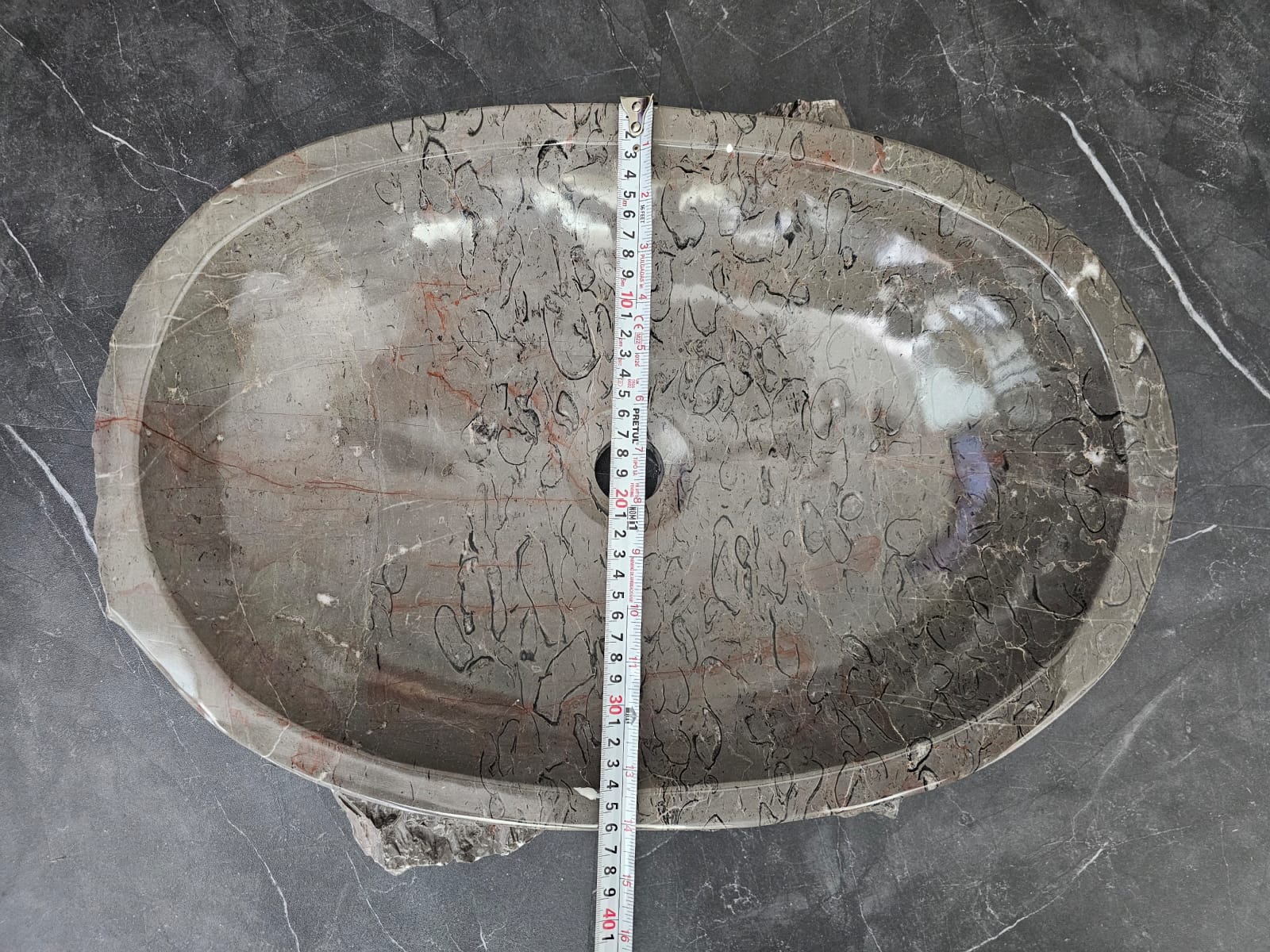 S28_22 Marble Stone Vessel Bathroom Sink