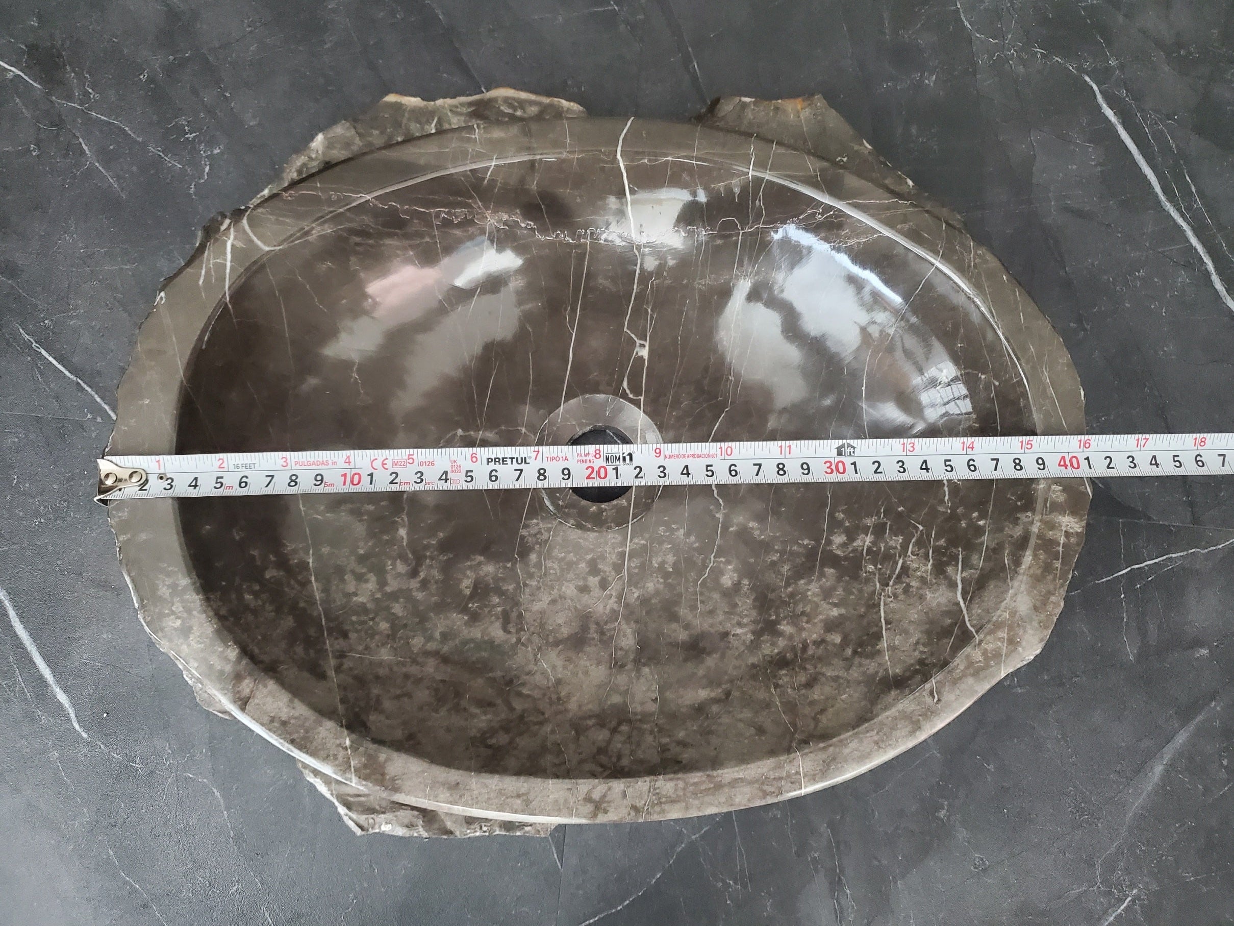S28_13 Marble Stone Vessel Bathroom Sink