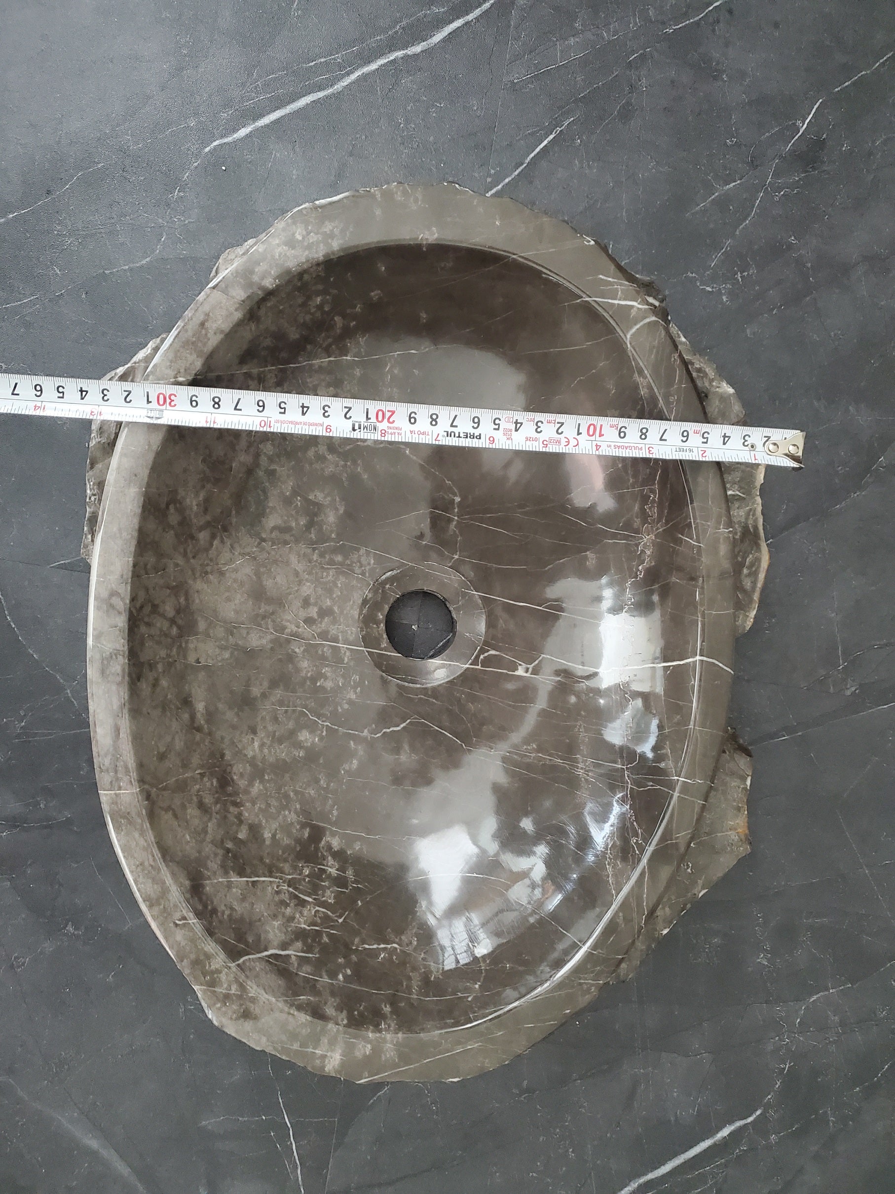 S28_13 Marble Stone Vessel Bathroom Sink