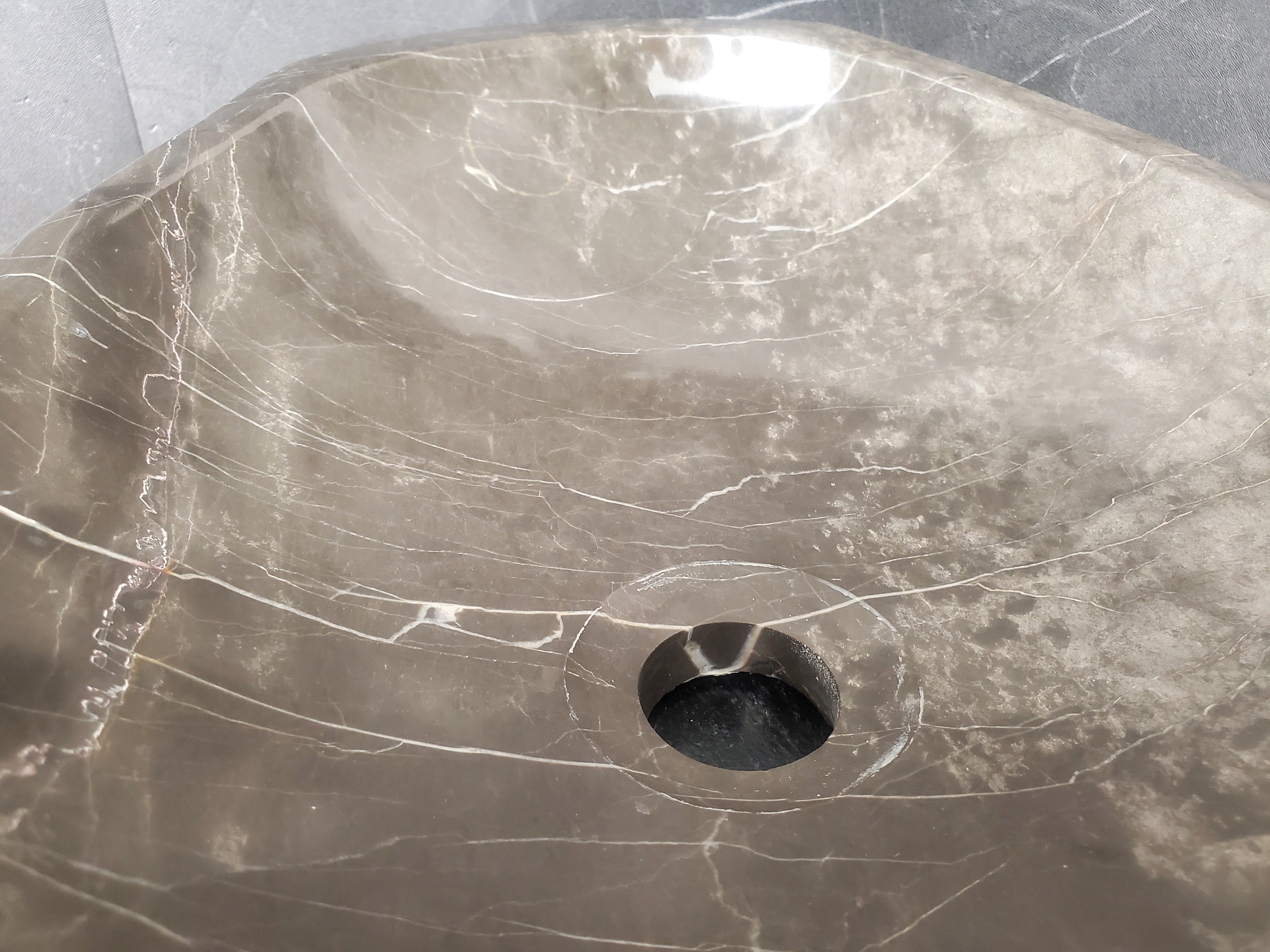 S28_13 Marble Stone Vessel Bathroom Sink