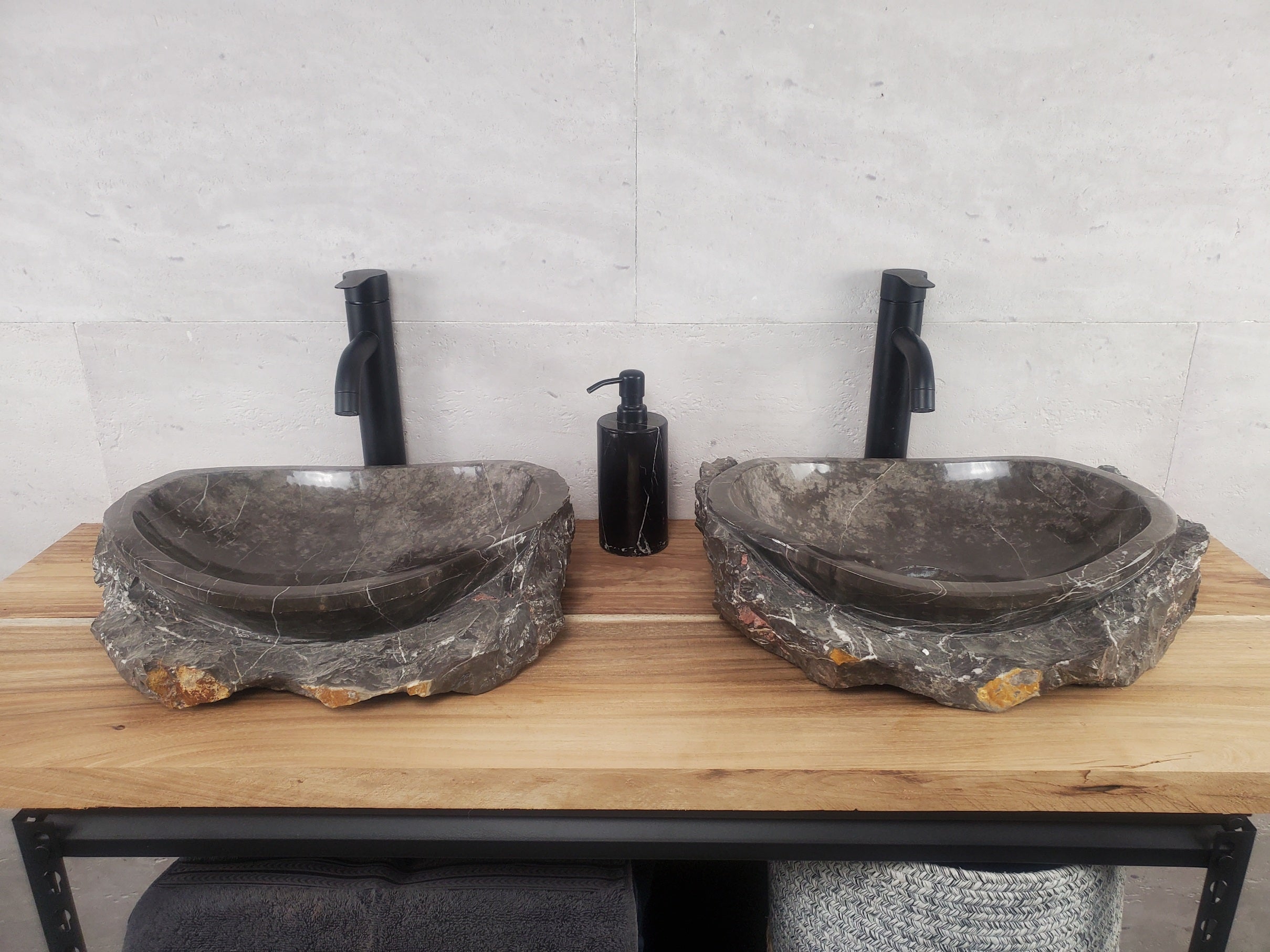 SET1040 Marble Stone Vessel Sink Set