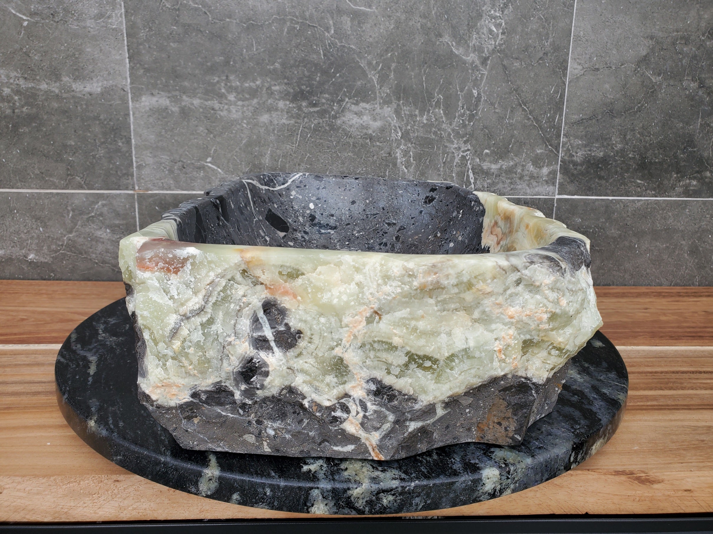 S29_27 Natural Stone Vessel Bathroom Sink