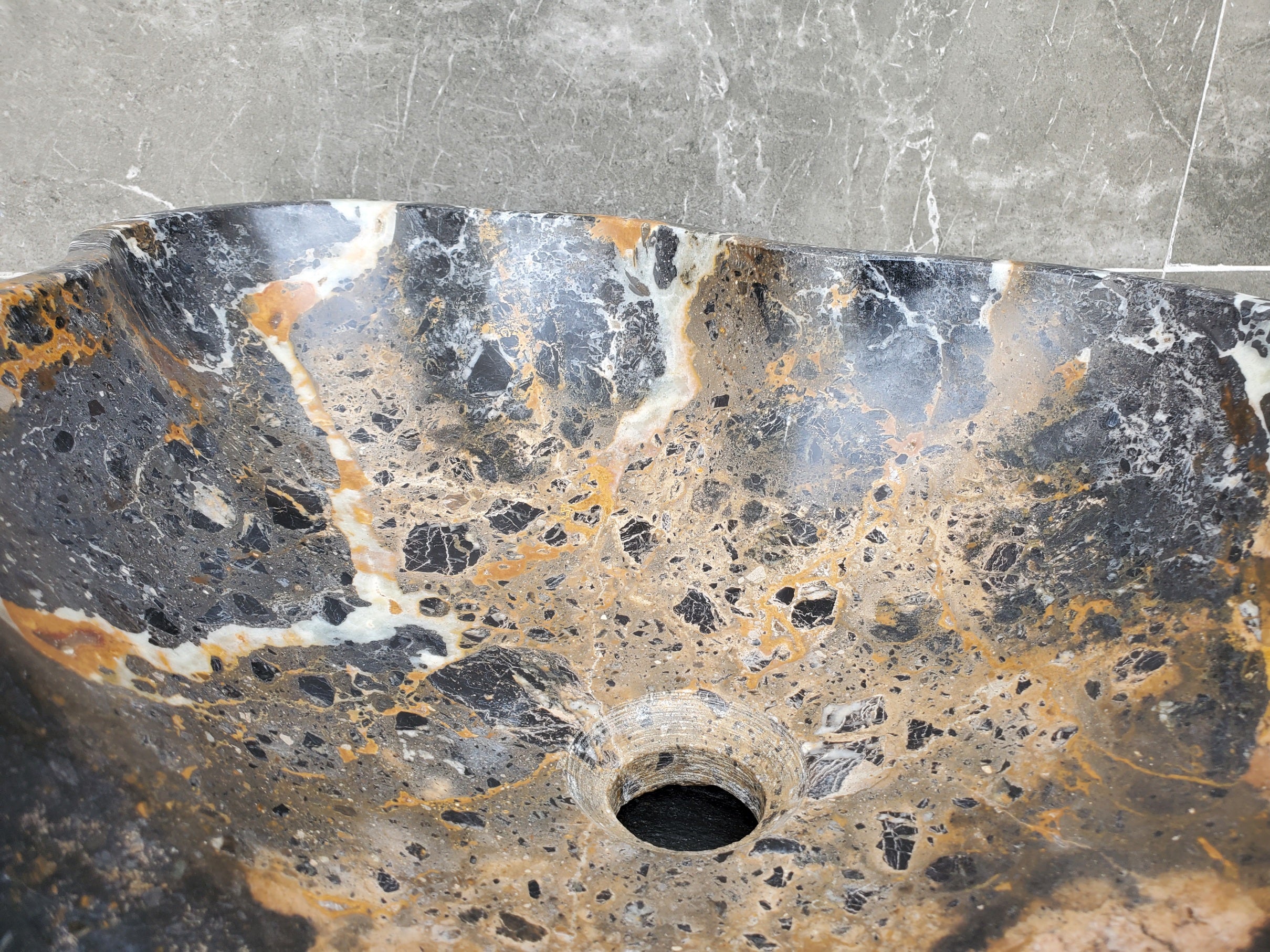 S29_24 Natural Stone Vessel Bathroom Sink - 19 x 14 inch