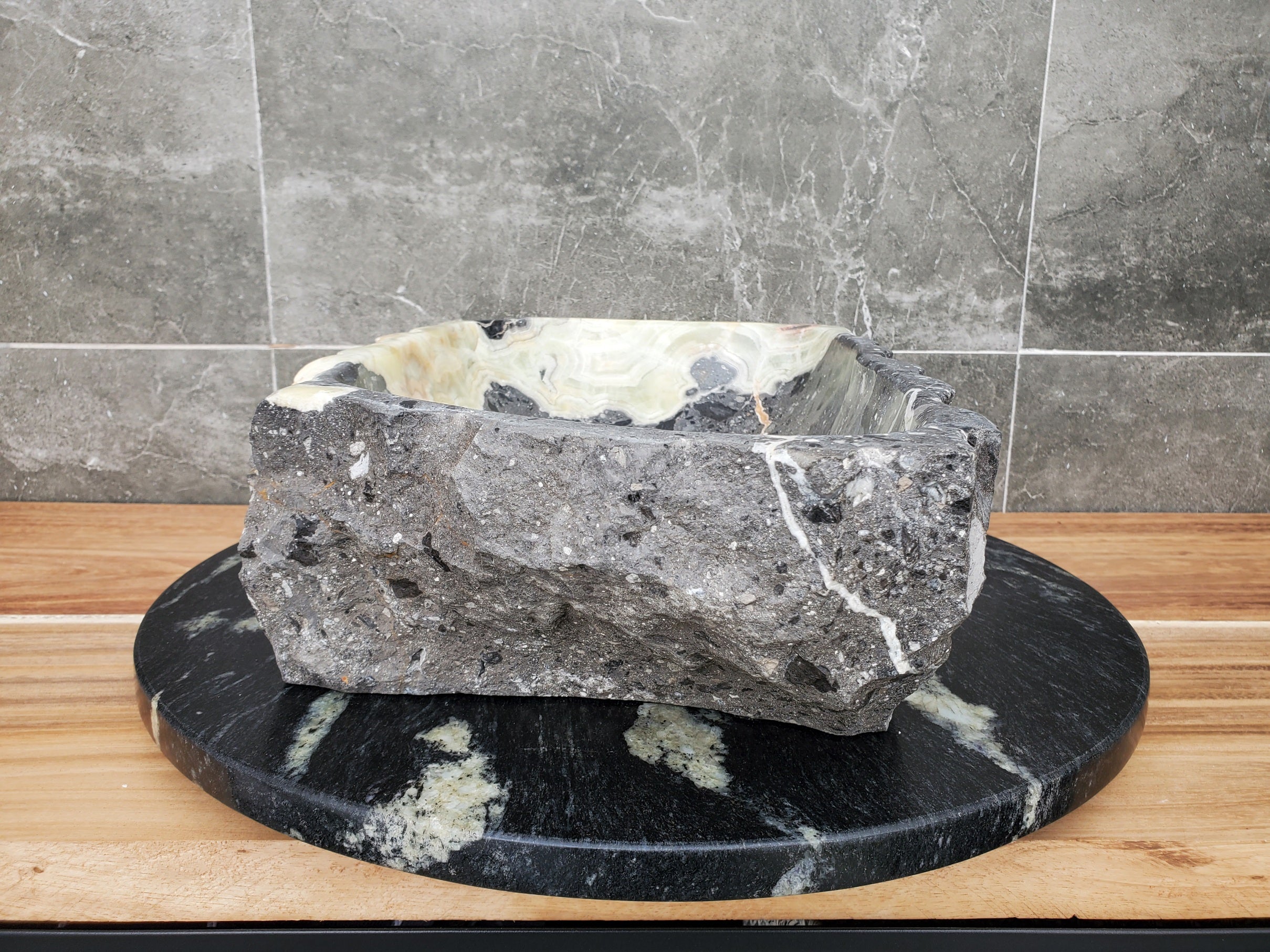 S29_27 Natural Stone Vessel Bathroom Sink
