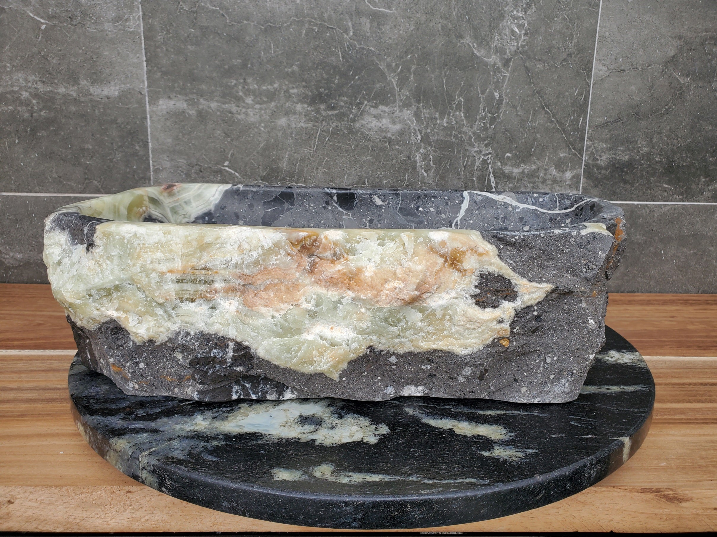 S29_27 Natural Stone Vessel Bathroom Sink