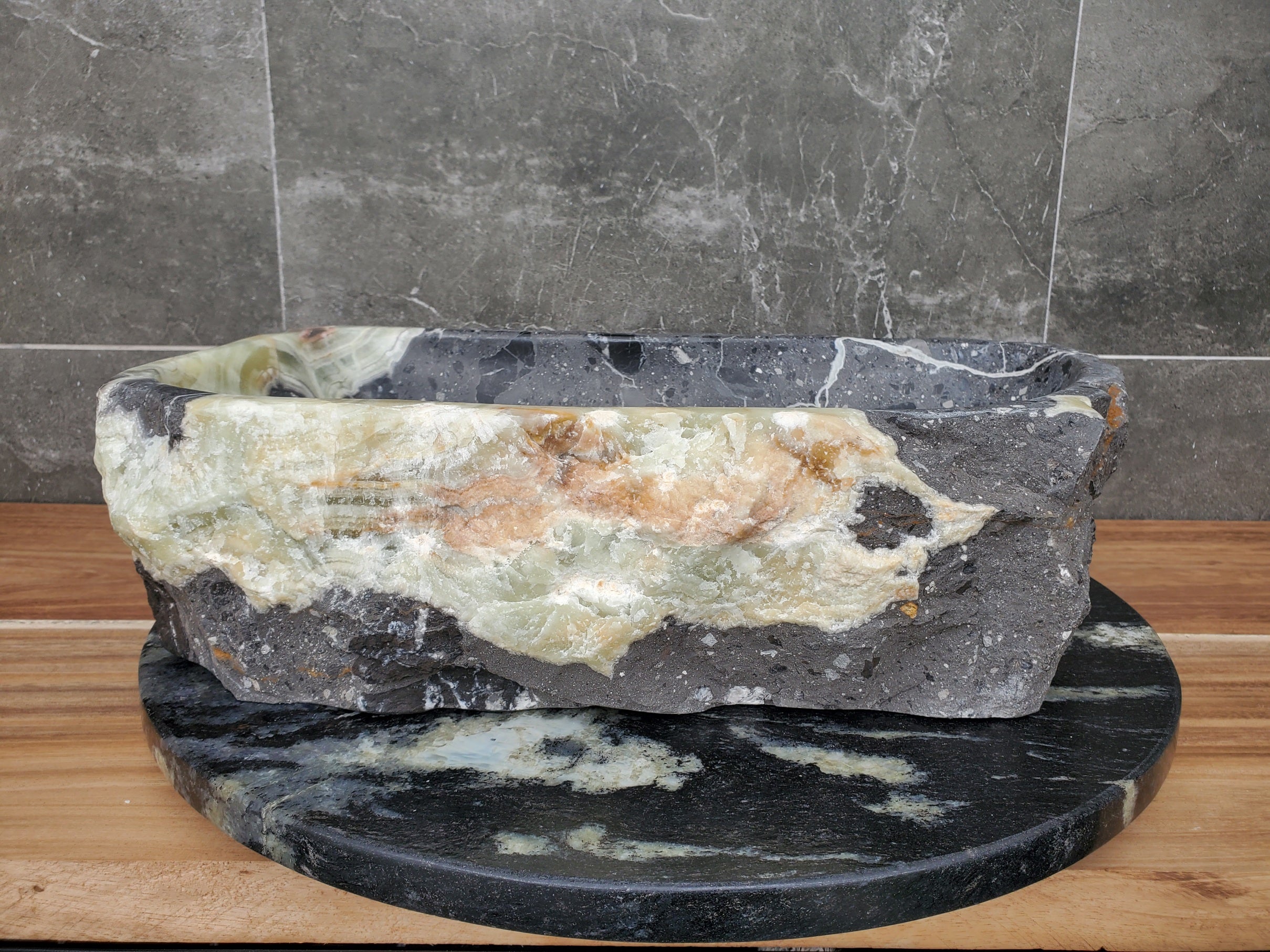 S29_27 Natural Stone Vessel Bathroom Sink