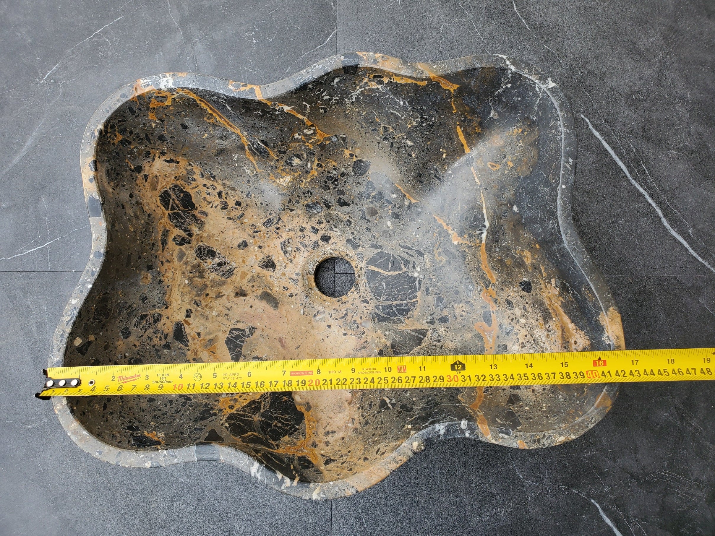 S29_23 Natural Stone Vessel Bathroom Sink - 16.5 x 13 inch