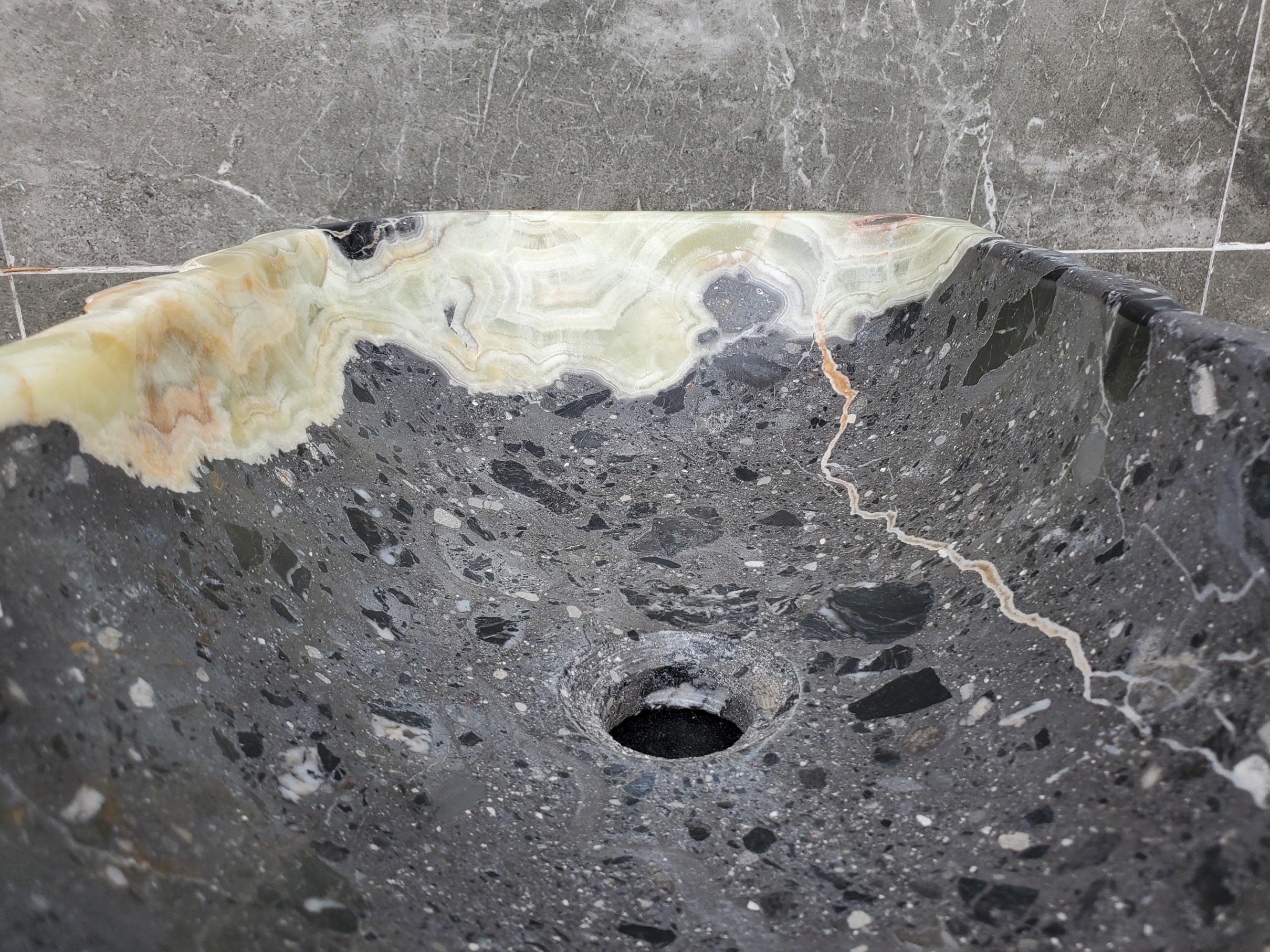 S29_27 Natural Stone Vessel Bathroom Sink
