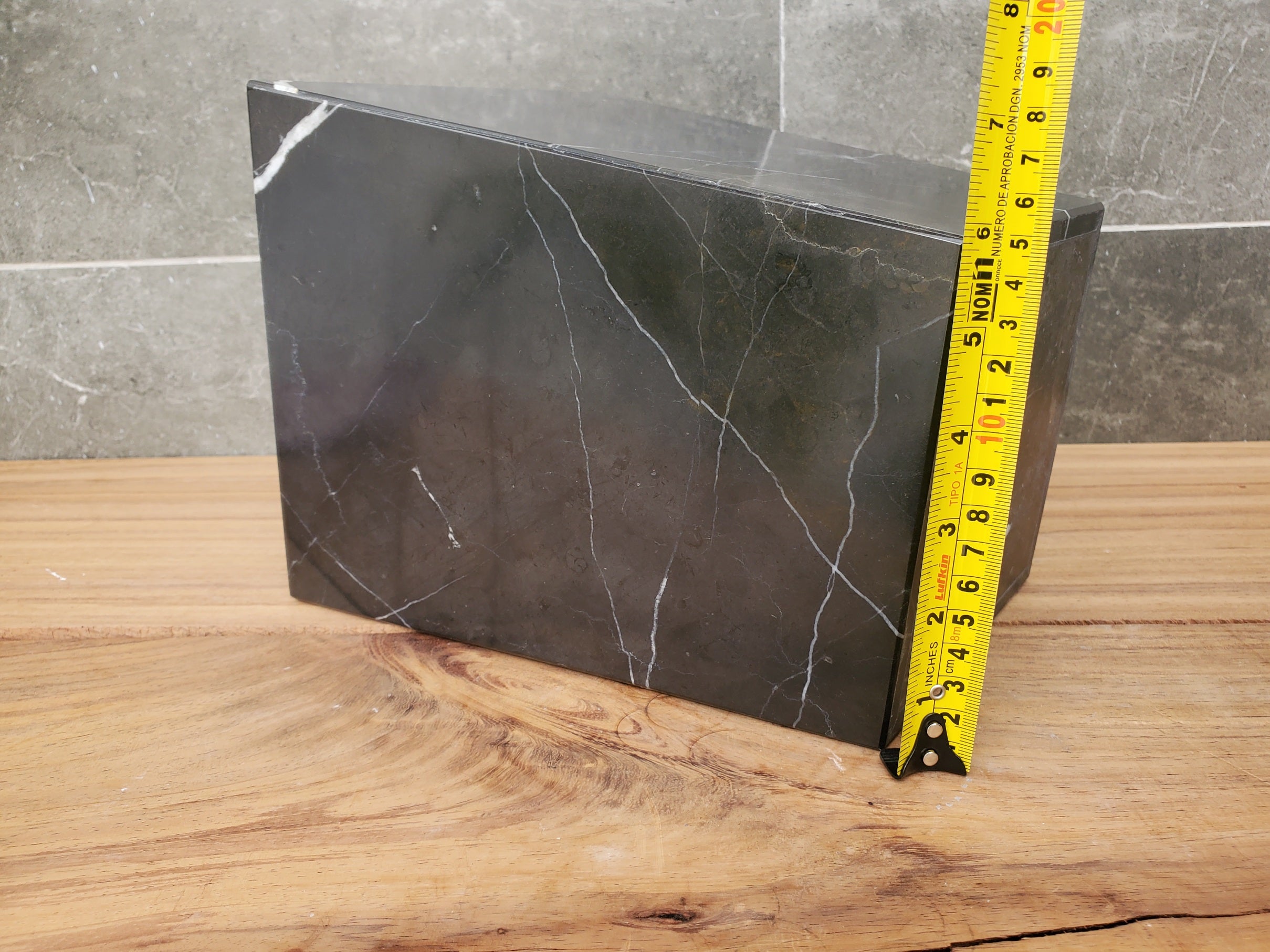 WB12SQ Marble Stone Waste Basket (Matte)