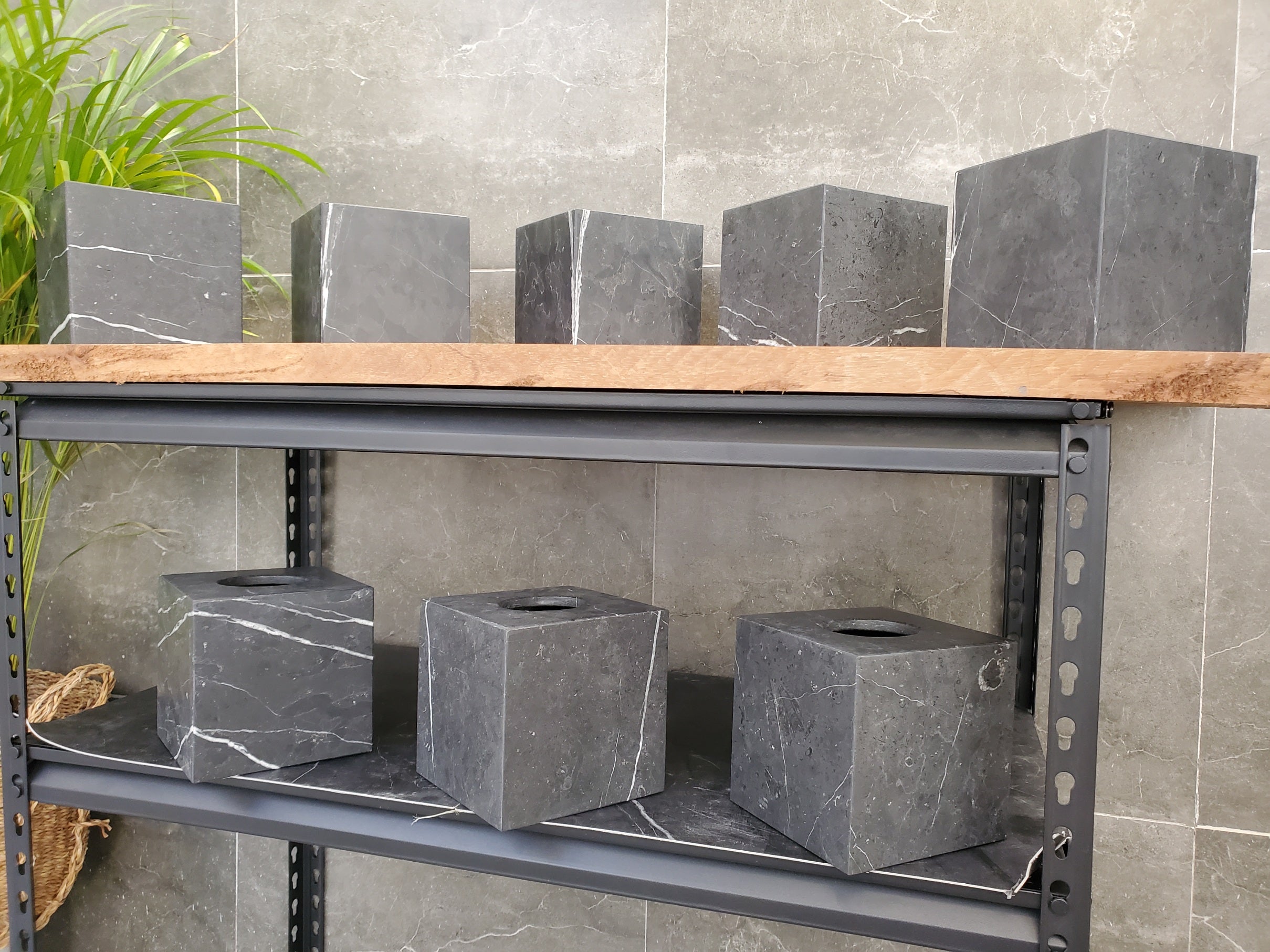 TCSQ_60 Marble Tissue Box Cover (Cube)