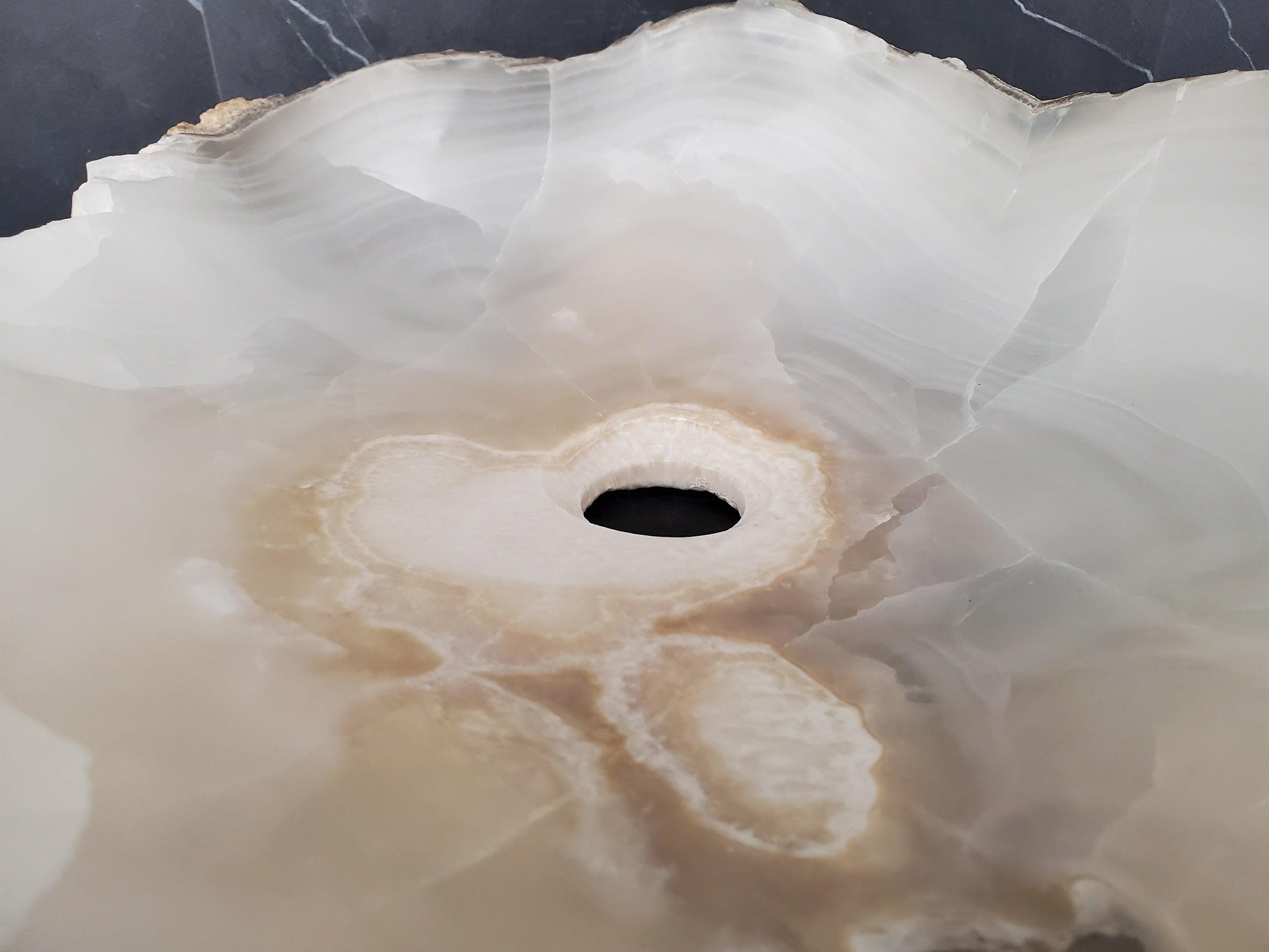 S26_05 Onyx Stone Bathroom Vessel Sink - 19.5 x 15.5 inch