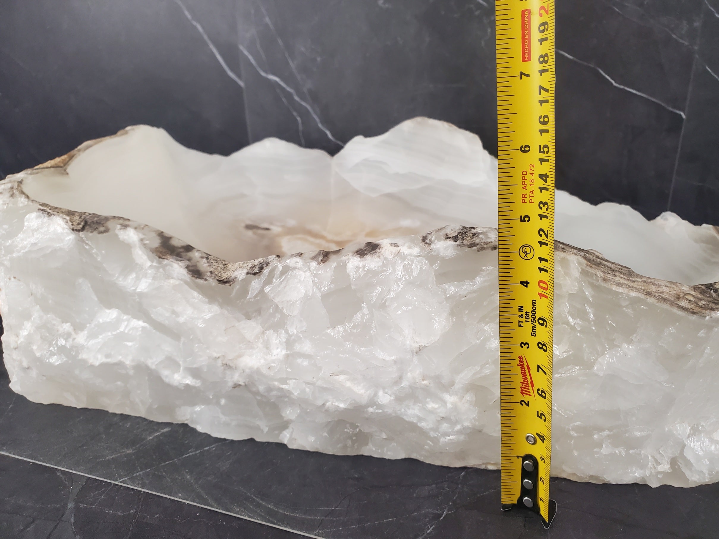 S26_05 Onyx Stone Bathroom Vessel Sink - 19.5 x 15.5 inch