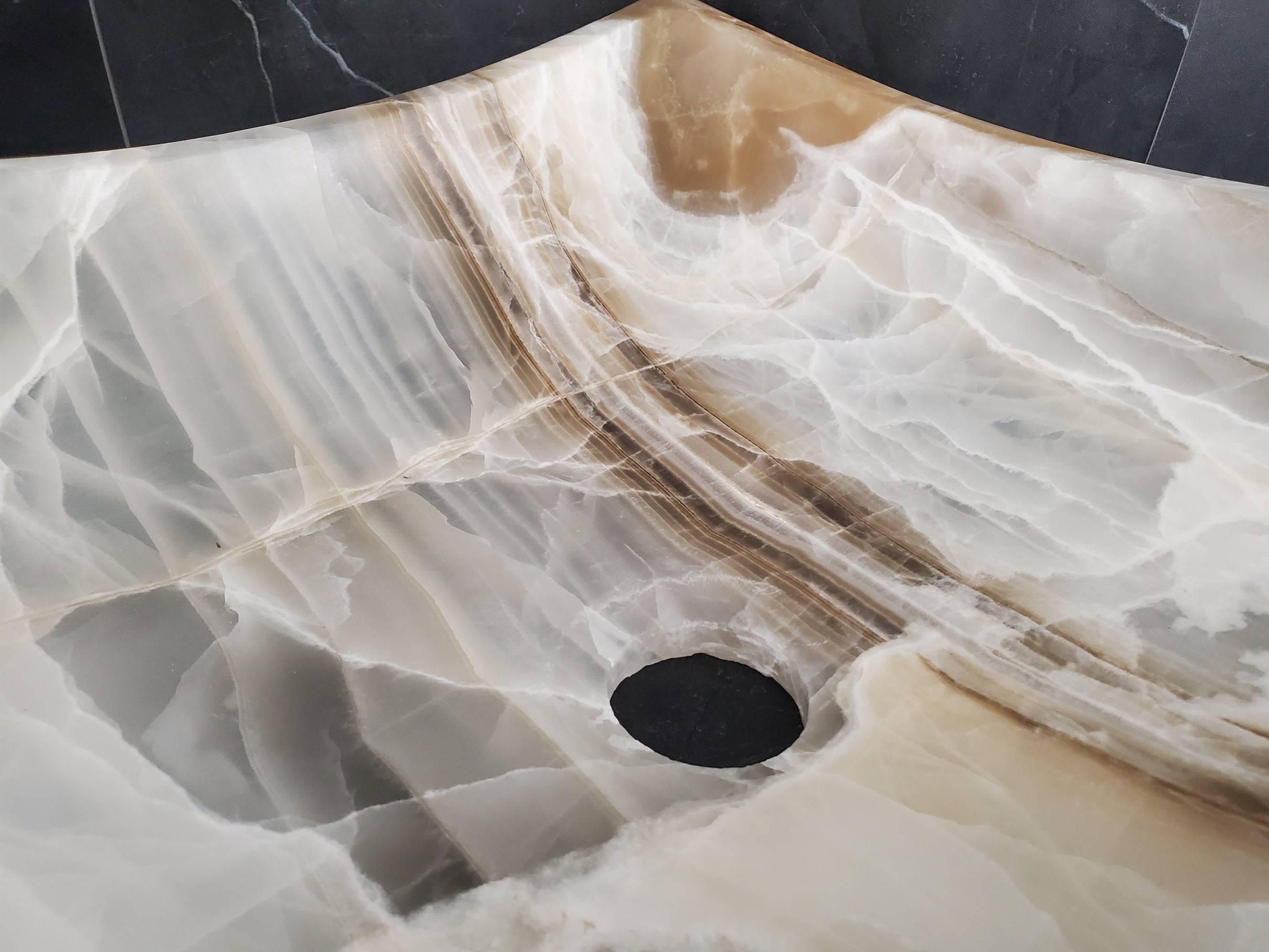 S26_01 Square Onyx Vessel Bathroom Sink