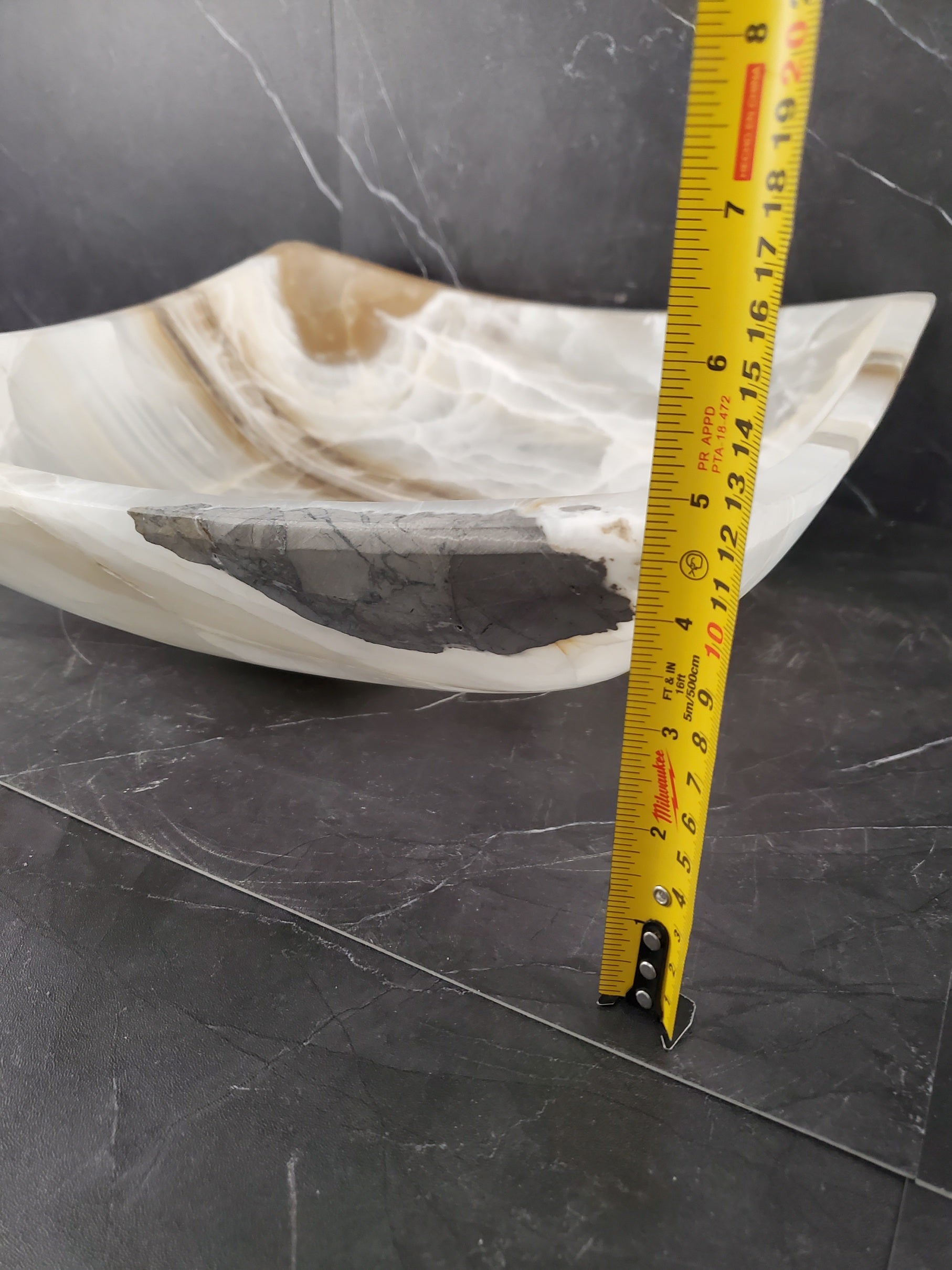 S26_01 Square Onyx Vessel Bathroom Sink