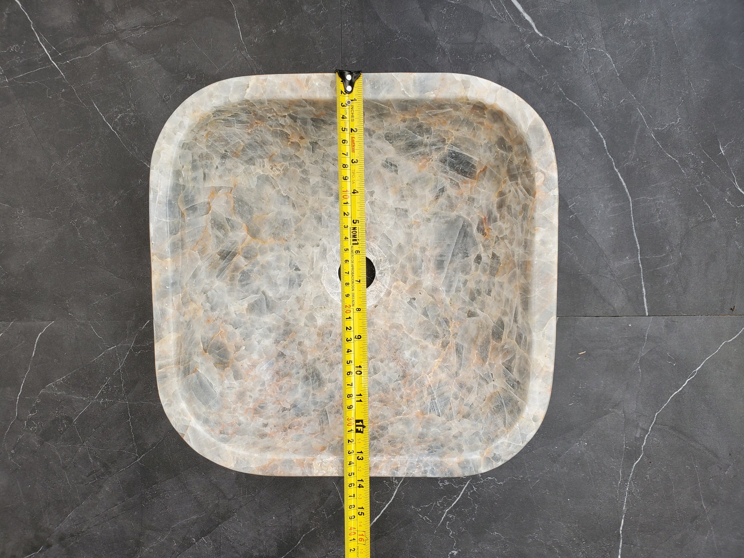 S34_11 Fluorite Stone Vessel Sink -13.7 x 13.7 inch