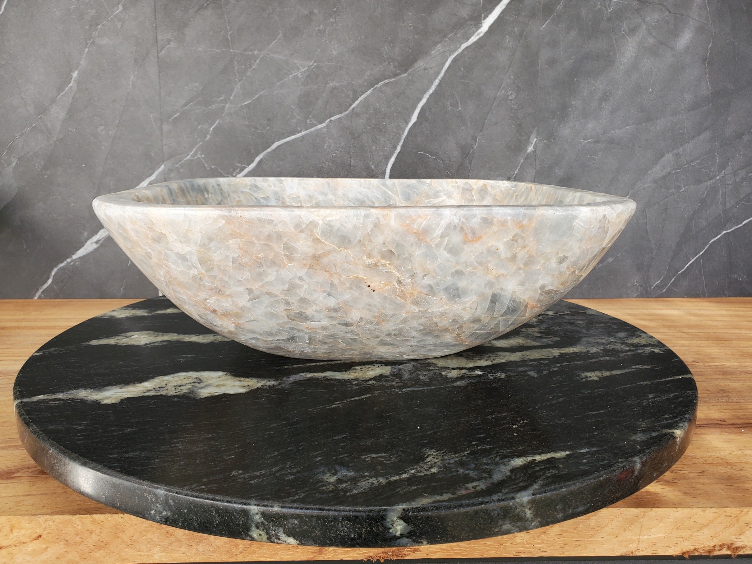 S34_11 Fluorite Stone Vessel Sink -13.7 x 13.7 inch