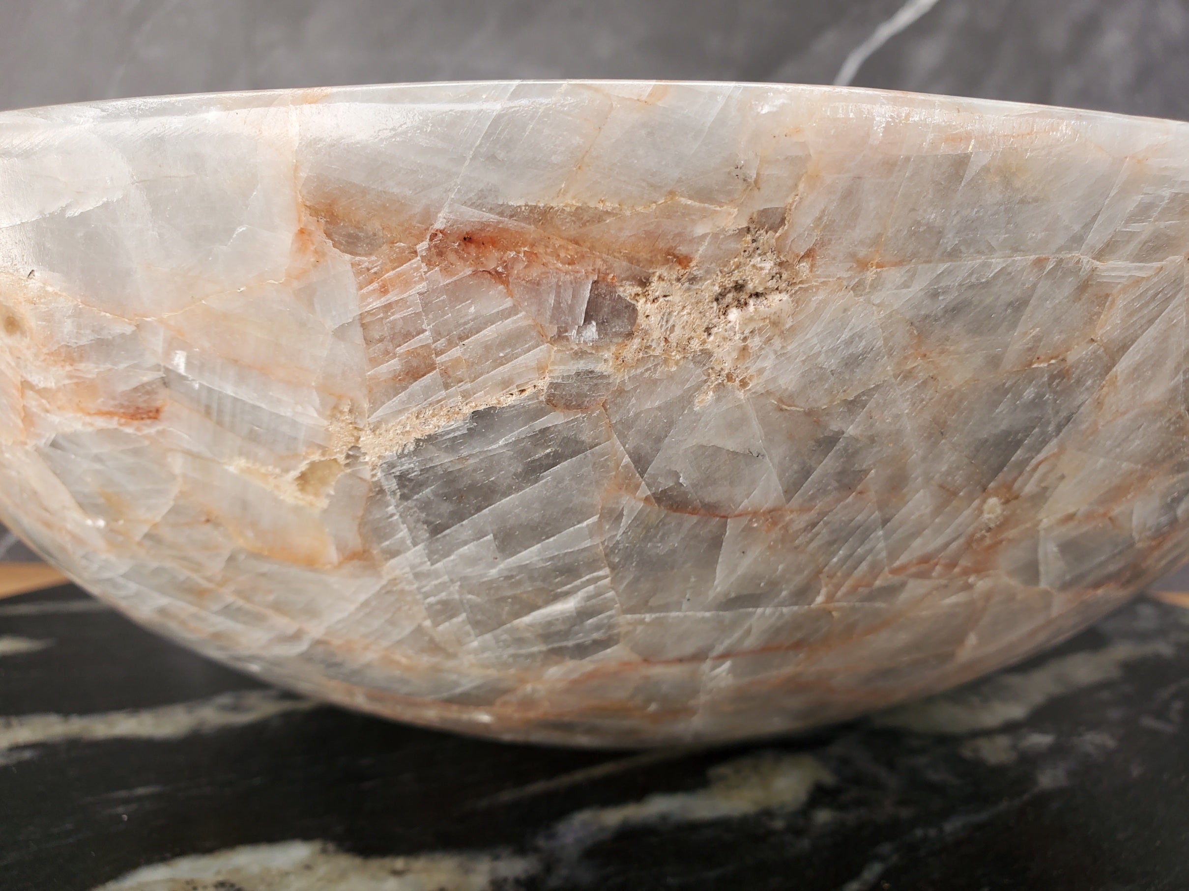 S34_12 Fluorite Stone Round Vessel Sink - 15.5 x 15.5 inch