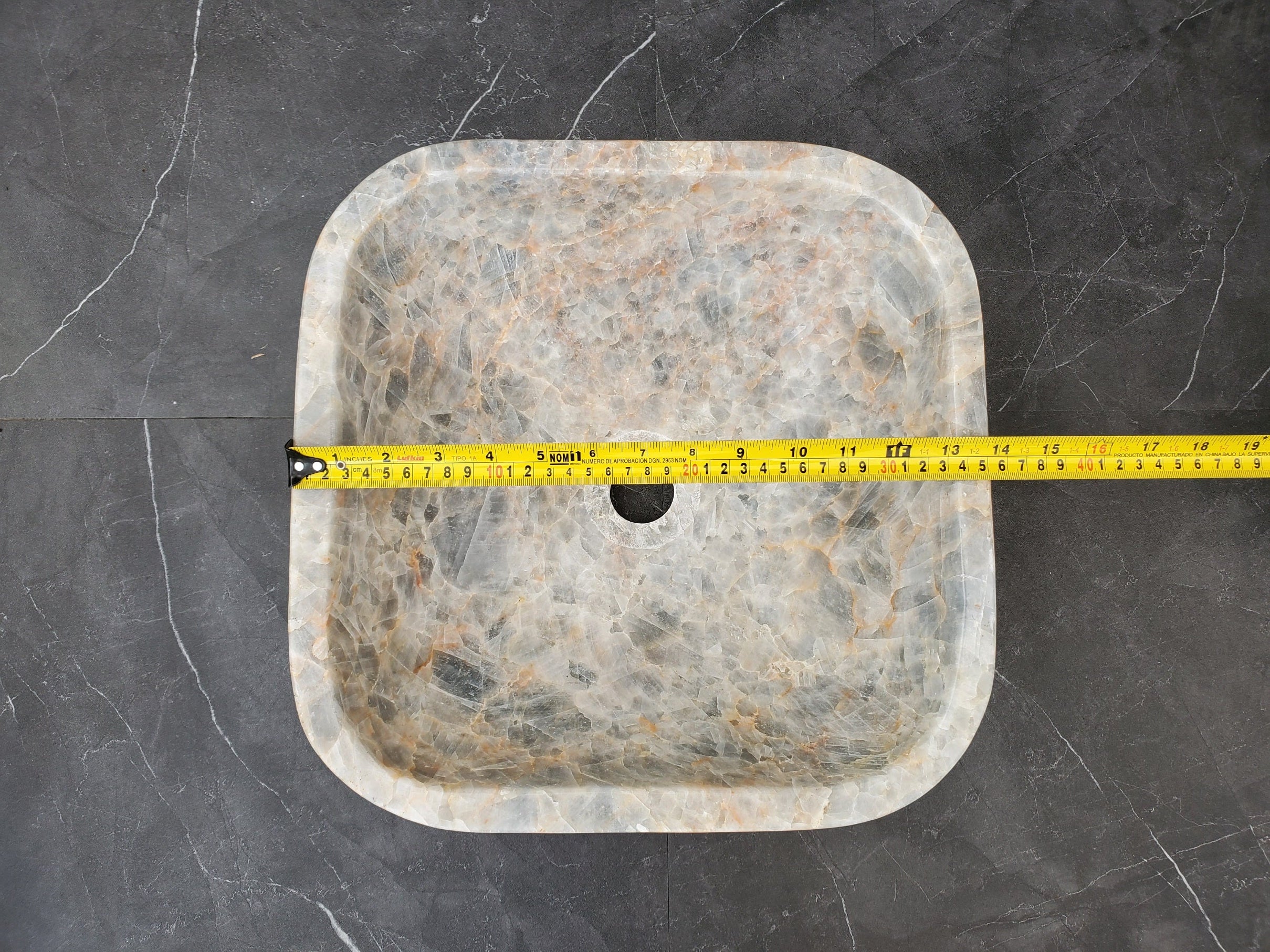 S34_11 Fluorite Stone Vessel Sink -13.7 x 13.7 inch
