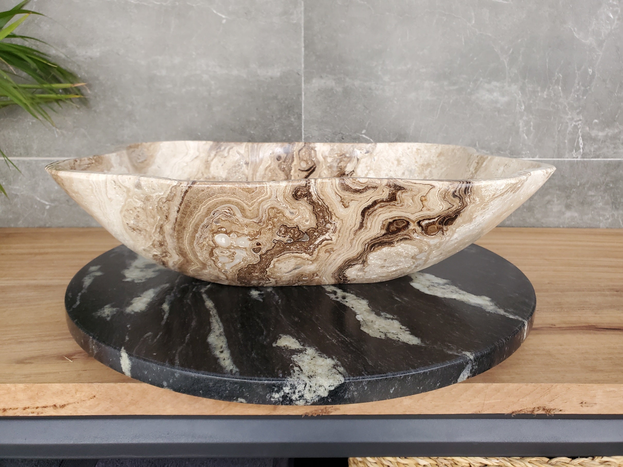 S33_41 Marble Stone Vessel Sink - 18 x 14 inch