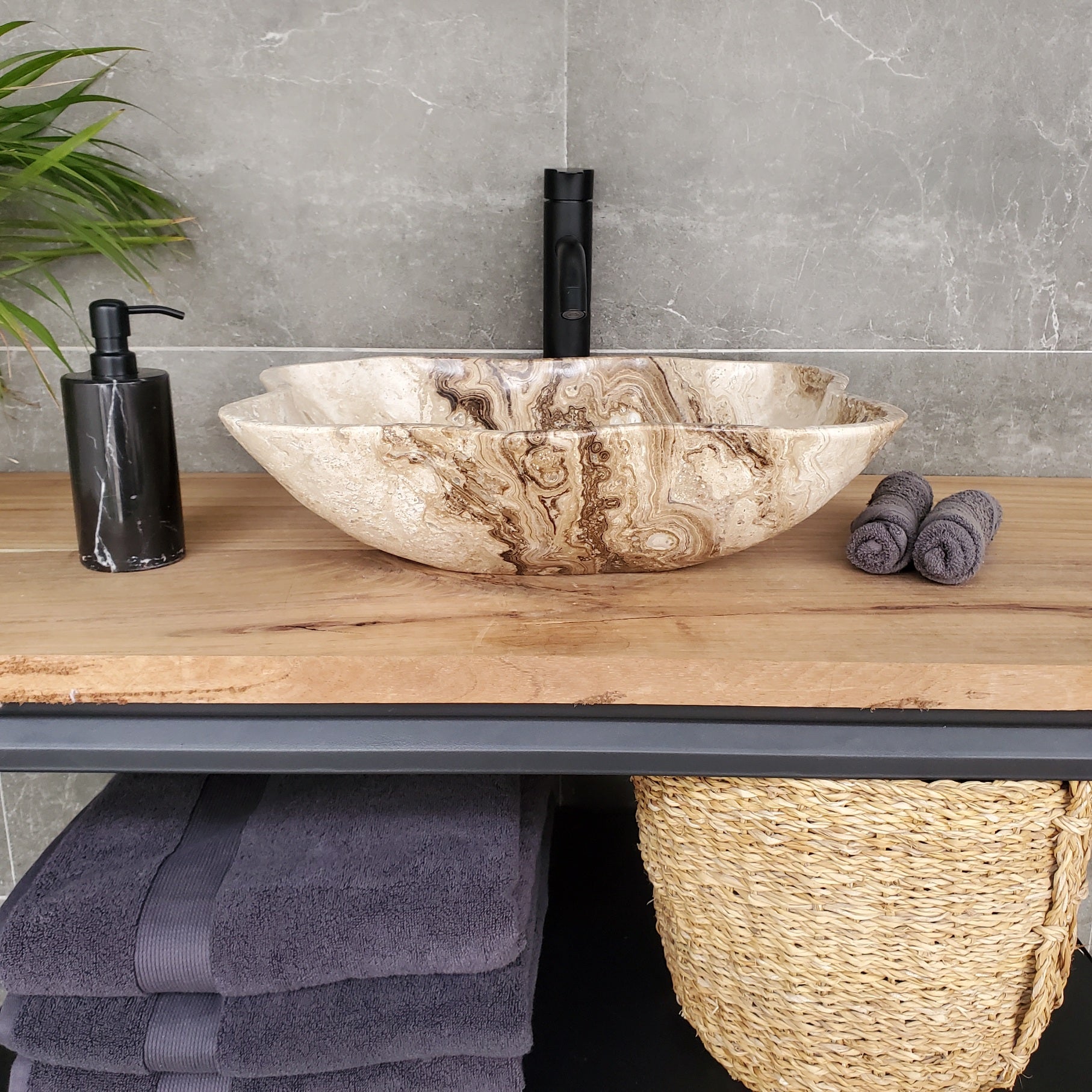 S33_41 Marble Stone Vessel Sink