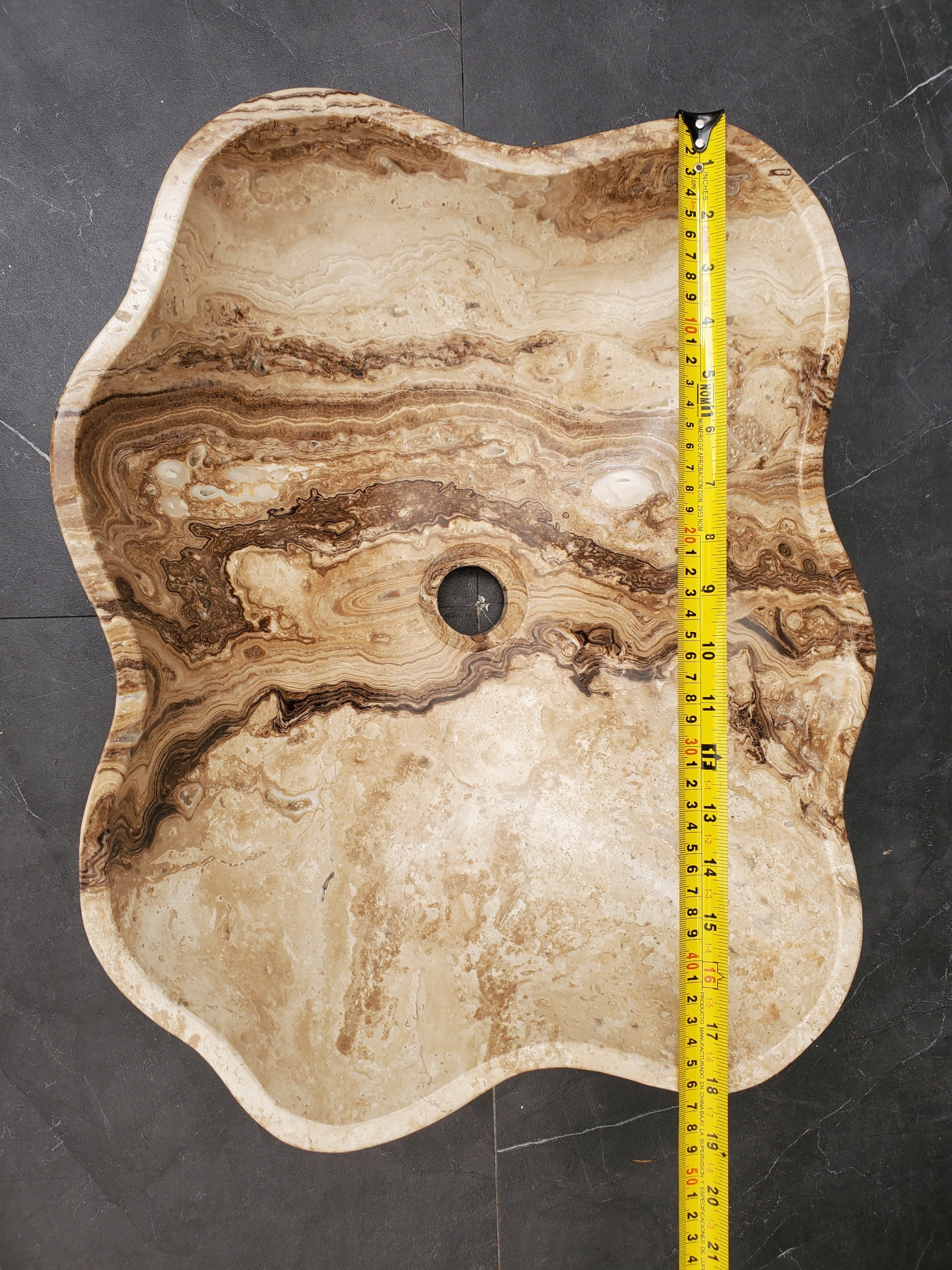 S33_41 Marble Stone Vessel Sink - 18 x 14 inch