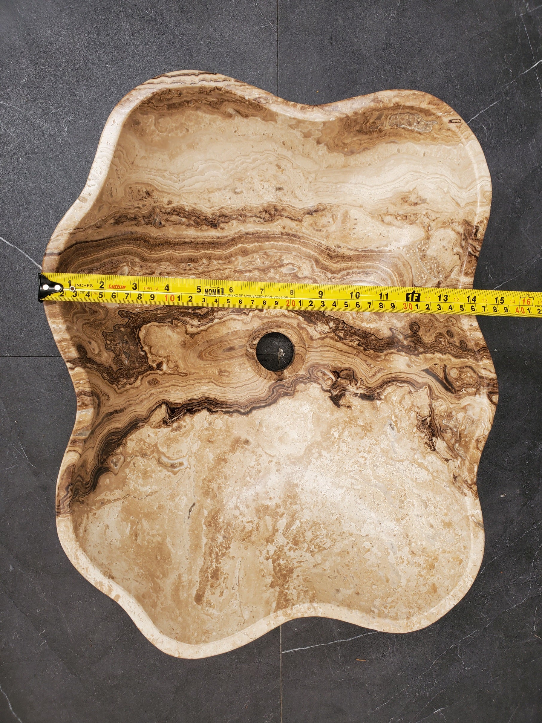 S33_41 Marble Stone Vessel Sink - 18 x 14 inch