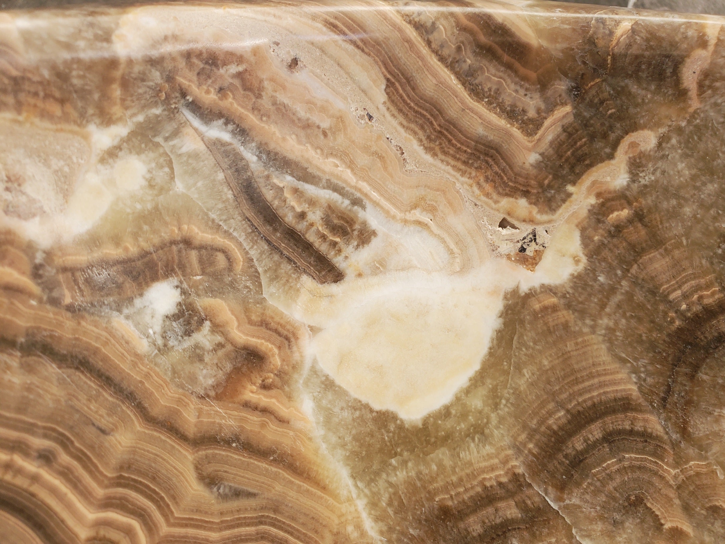 S34_07 Onyx Stone Vessel Sink - 14 x 13.5 inch