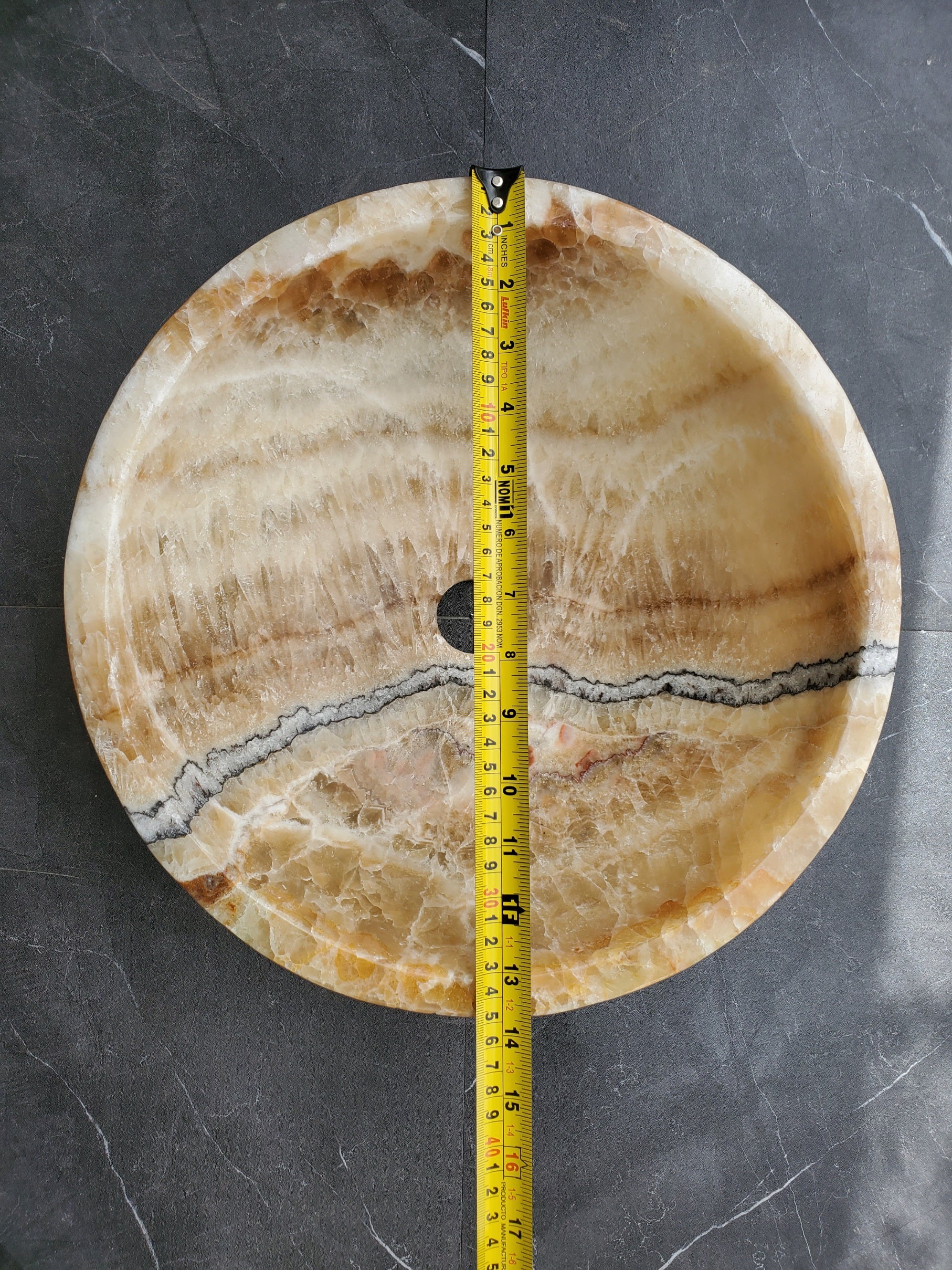 S31_08 Onyx Stone Vessel Sink - Round