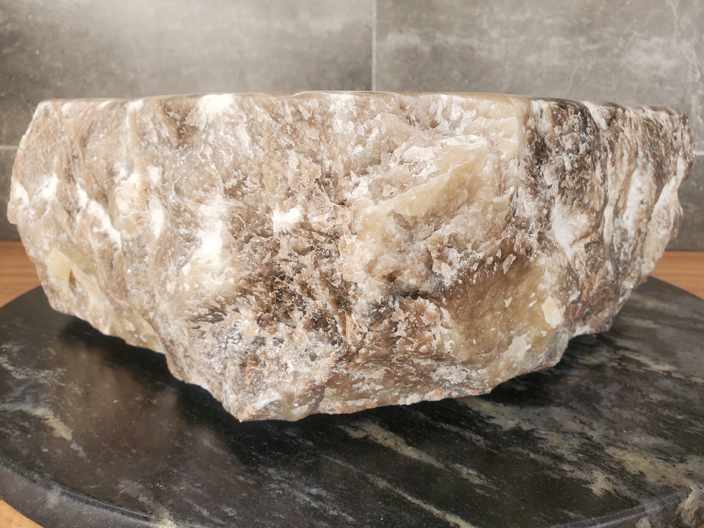 S33_12 Onyx Stone Vessel Sink - 15 x 14 inch