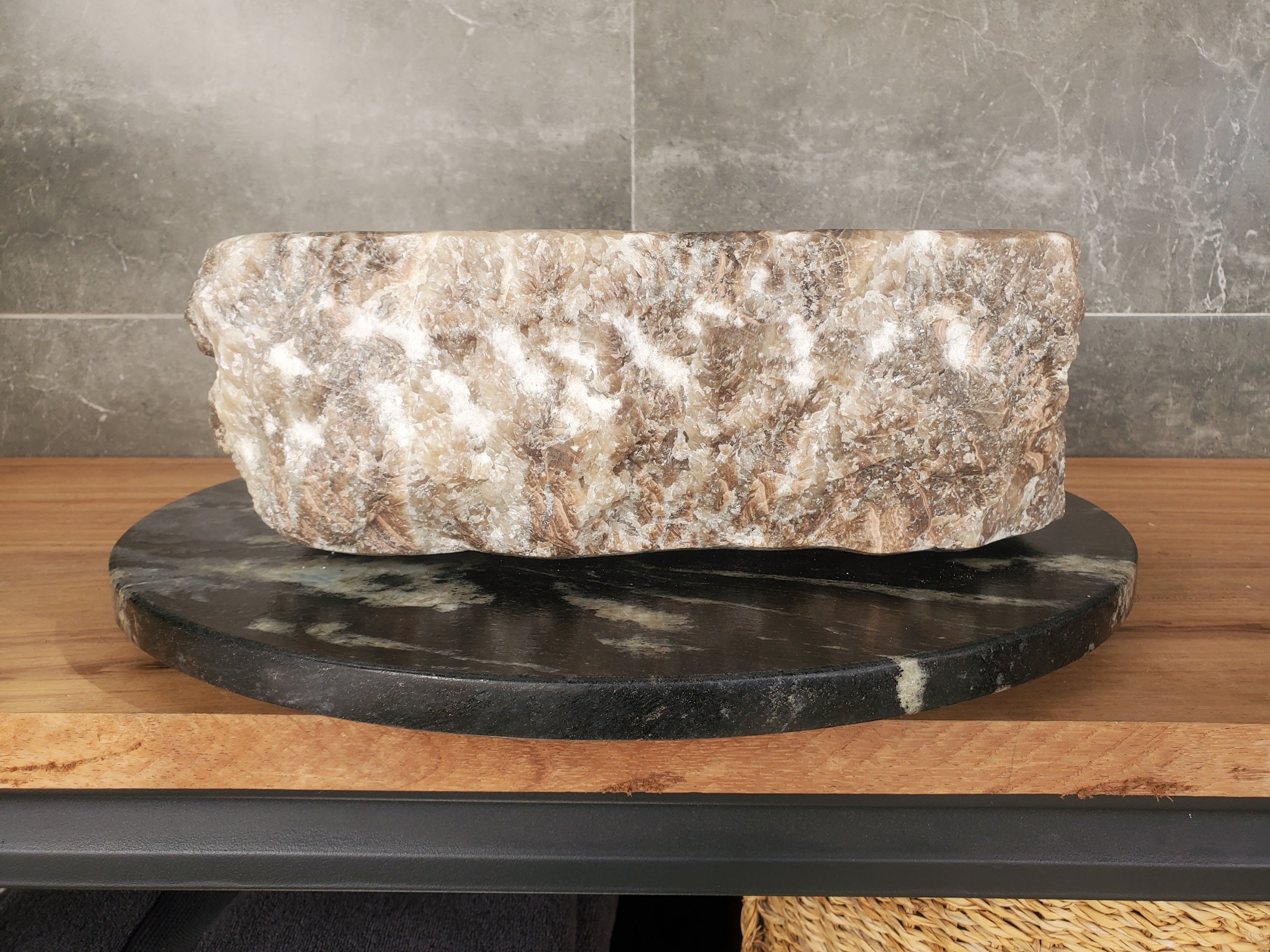 S33_12 Onyx Stone Vessel Sink - 15 x 14 inch