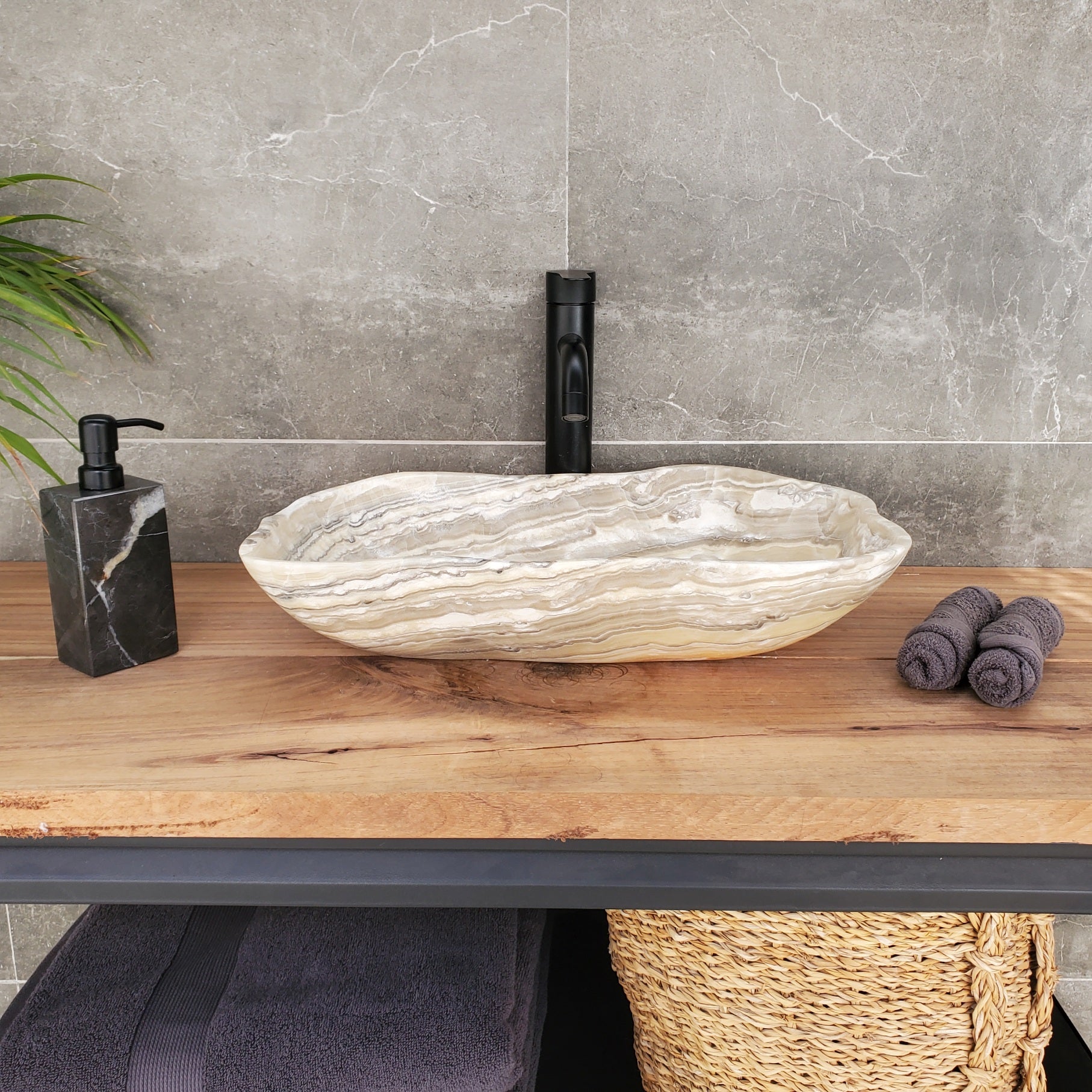 S33_52 Onyx Bathroom Vessel Sink - 19 x 13 inch