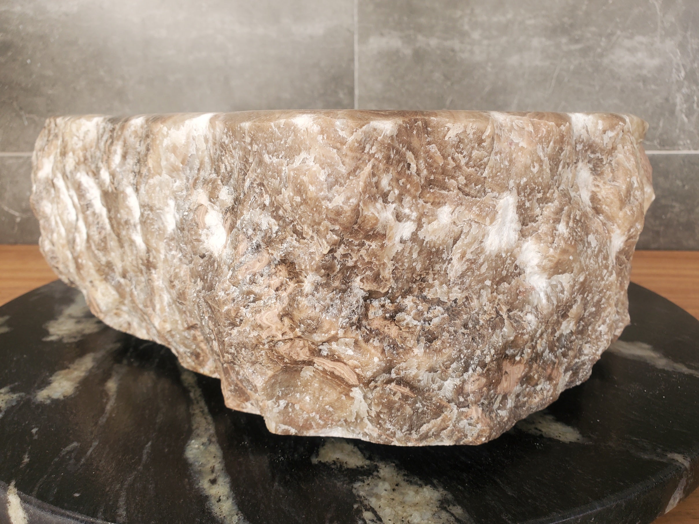 S33_12 Onyx Stone Vessel Sink - 15 x 14 inch
