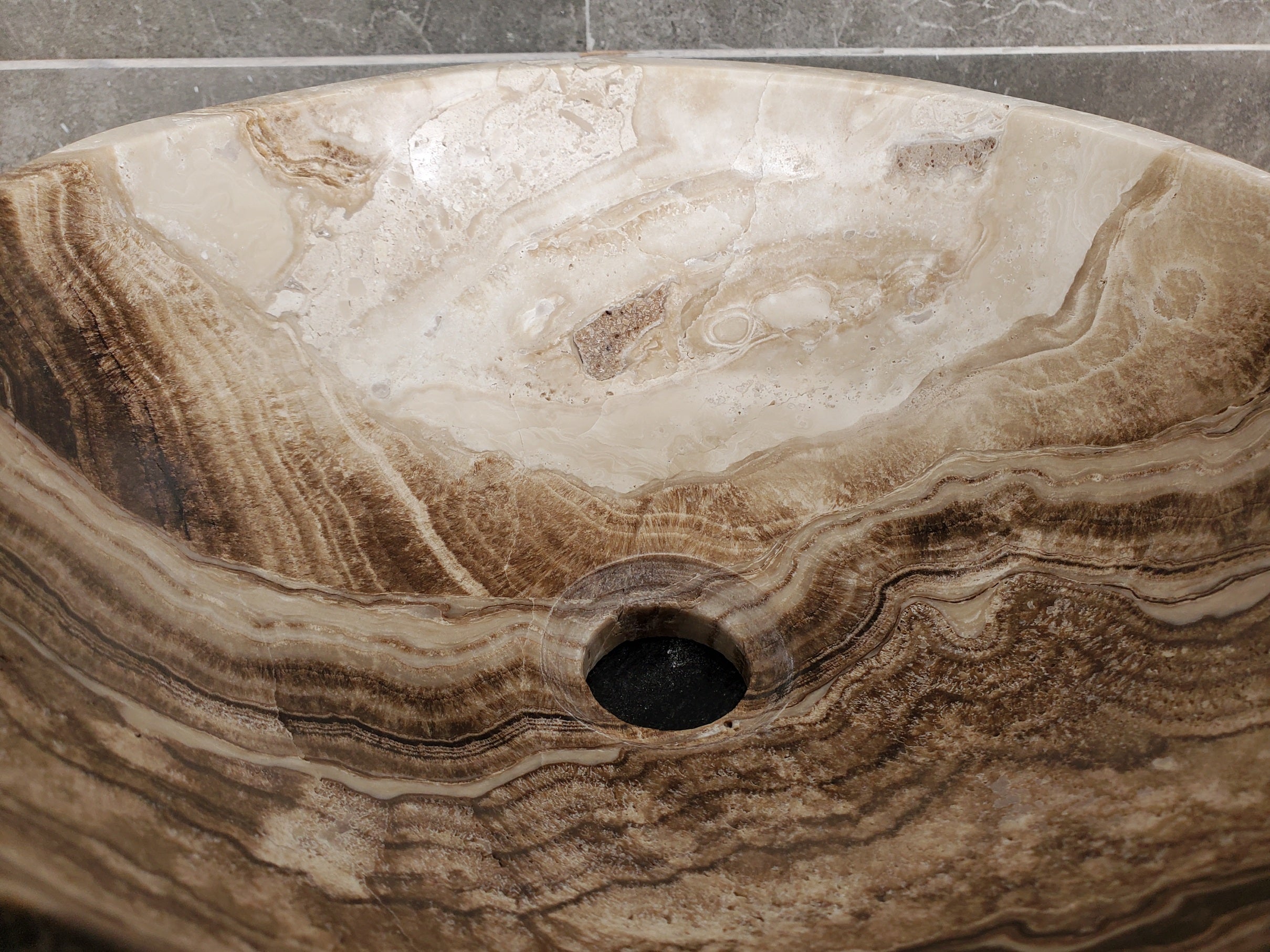 S33_44 Onyx Bathroom Vessel Sink - Round 12.5 inch