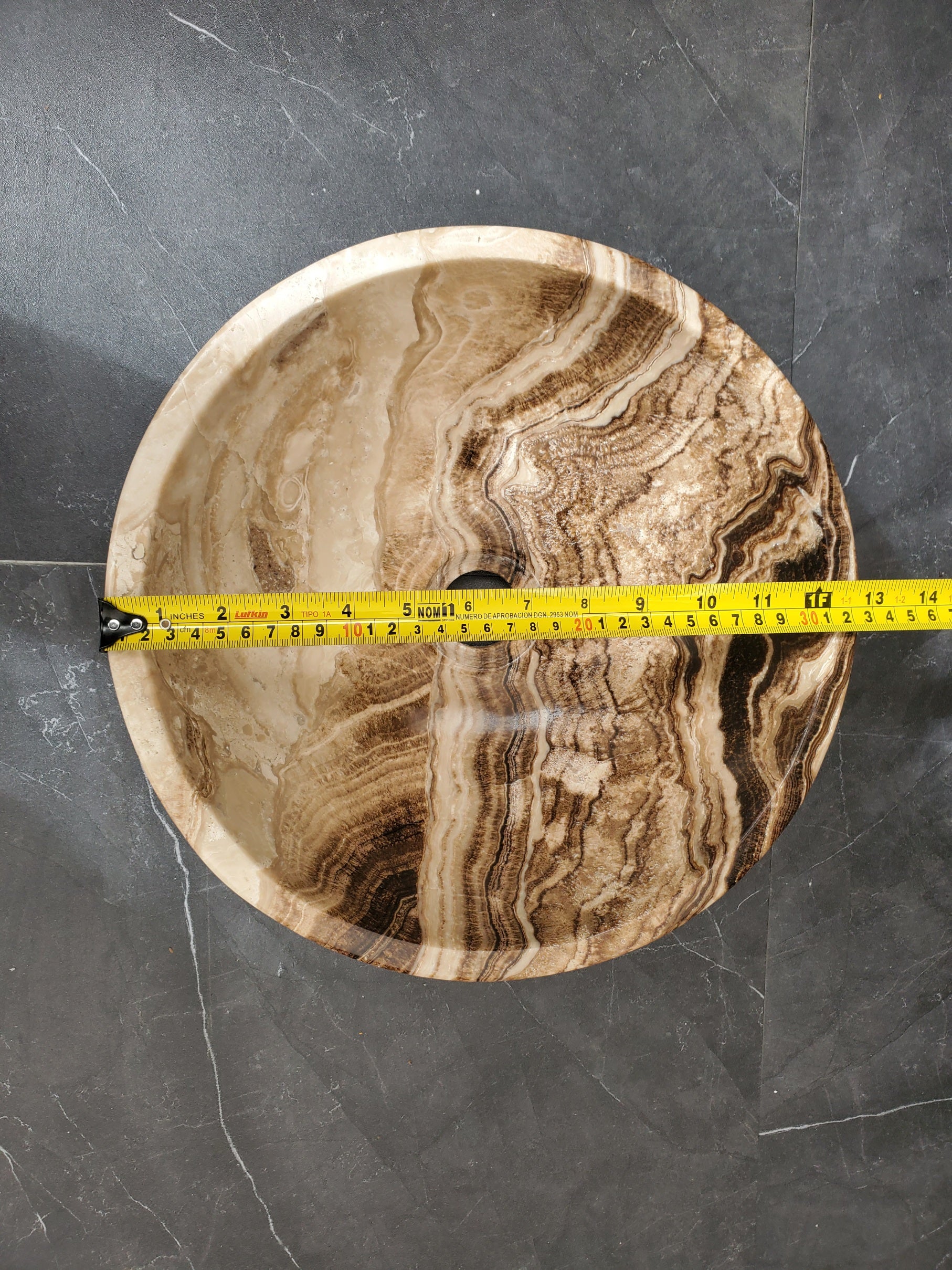 S33_44 Onyx Bathroom Vessel Sink - Round 12.5 inch