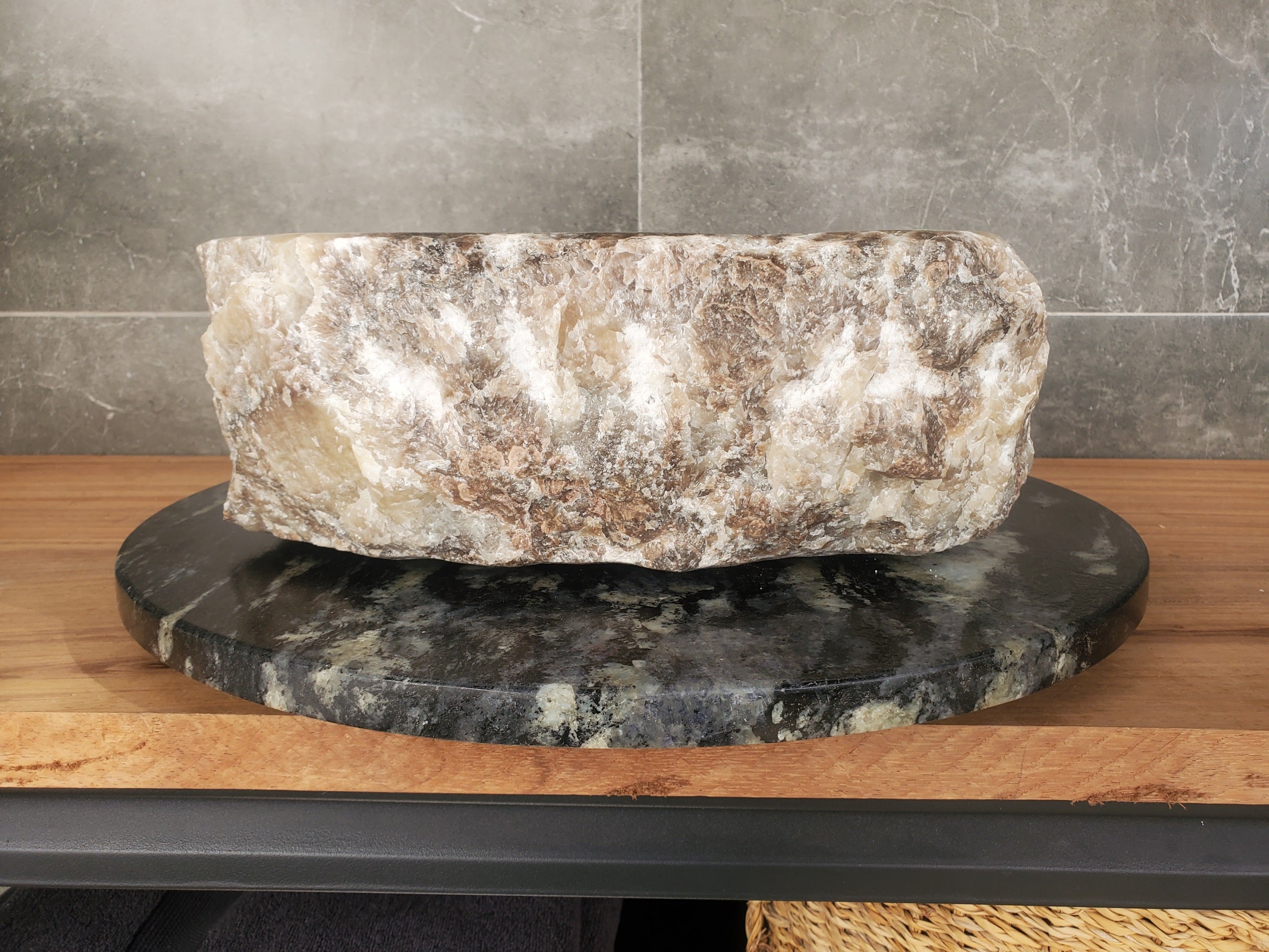 S33_12 Onyx Stone Vessel Sink - 15 x 14 inch